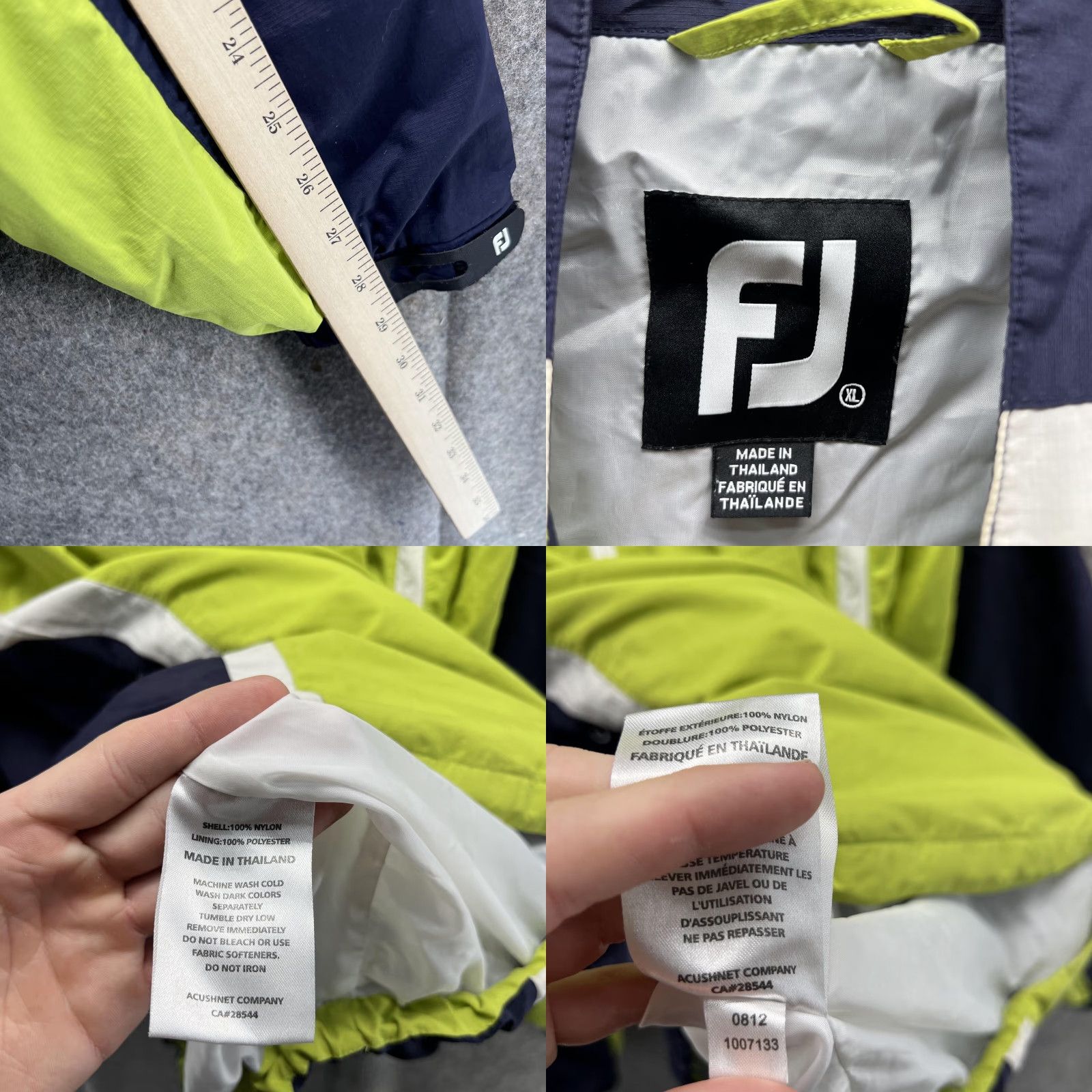 Footjoy VINTAGE FootJoy Jacket Men XL Blue Green 1/2 Zip Windbreaker Nylon Polyester Golf Regular Insulation Logo Size US XL / EU 56 / 4 - 8 Thumbnail