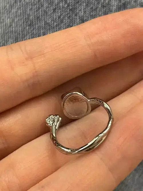Ring Of Fire Abstract Ring Stone Silver Modern Star Art Psychedelic Size ONE SIZE - 3 Thumbnail