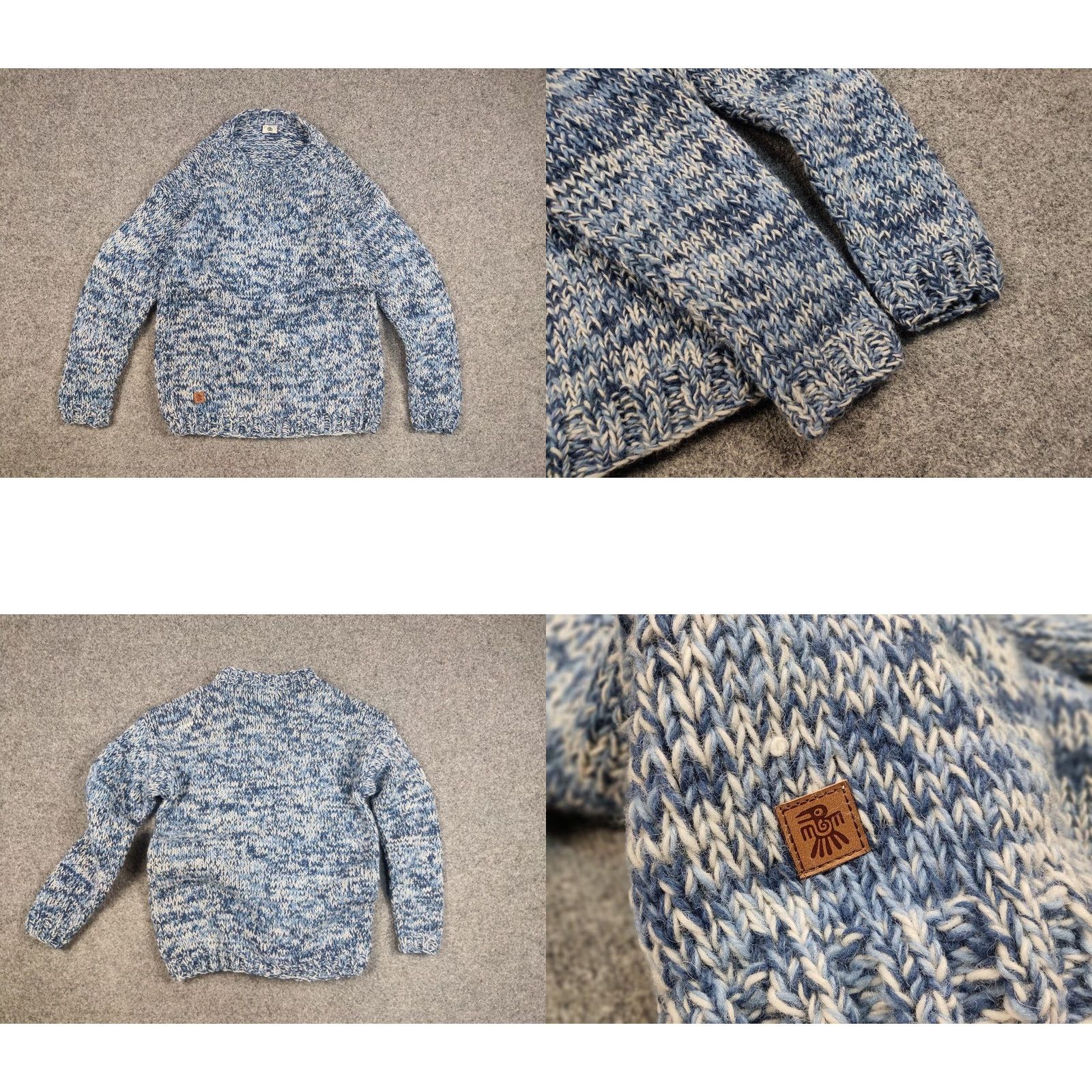 Vintage Pachamama Design Knit Wool Blue Pullover Sweater Size US L / EU 52-54 / 3 - 9 Thumbnail