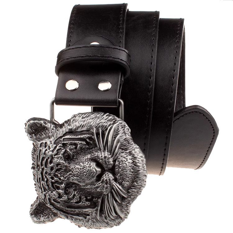 Designer Tiger Crazy Vintage Belt Riveted Belts Menswear Accessories Size ONE SIZE - 2 Thumbnail