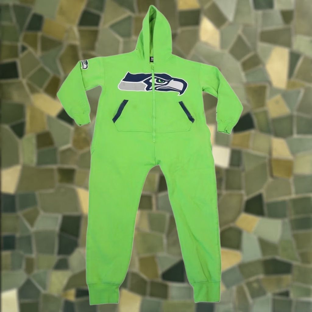 NFL NFL Team Apparel Seattle Seahawks Football Green Fleece One Piece Jumpsuit Mens XS Size US XS / EU 42 / 0 - 1 Thumbnail