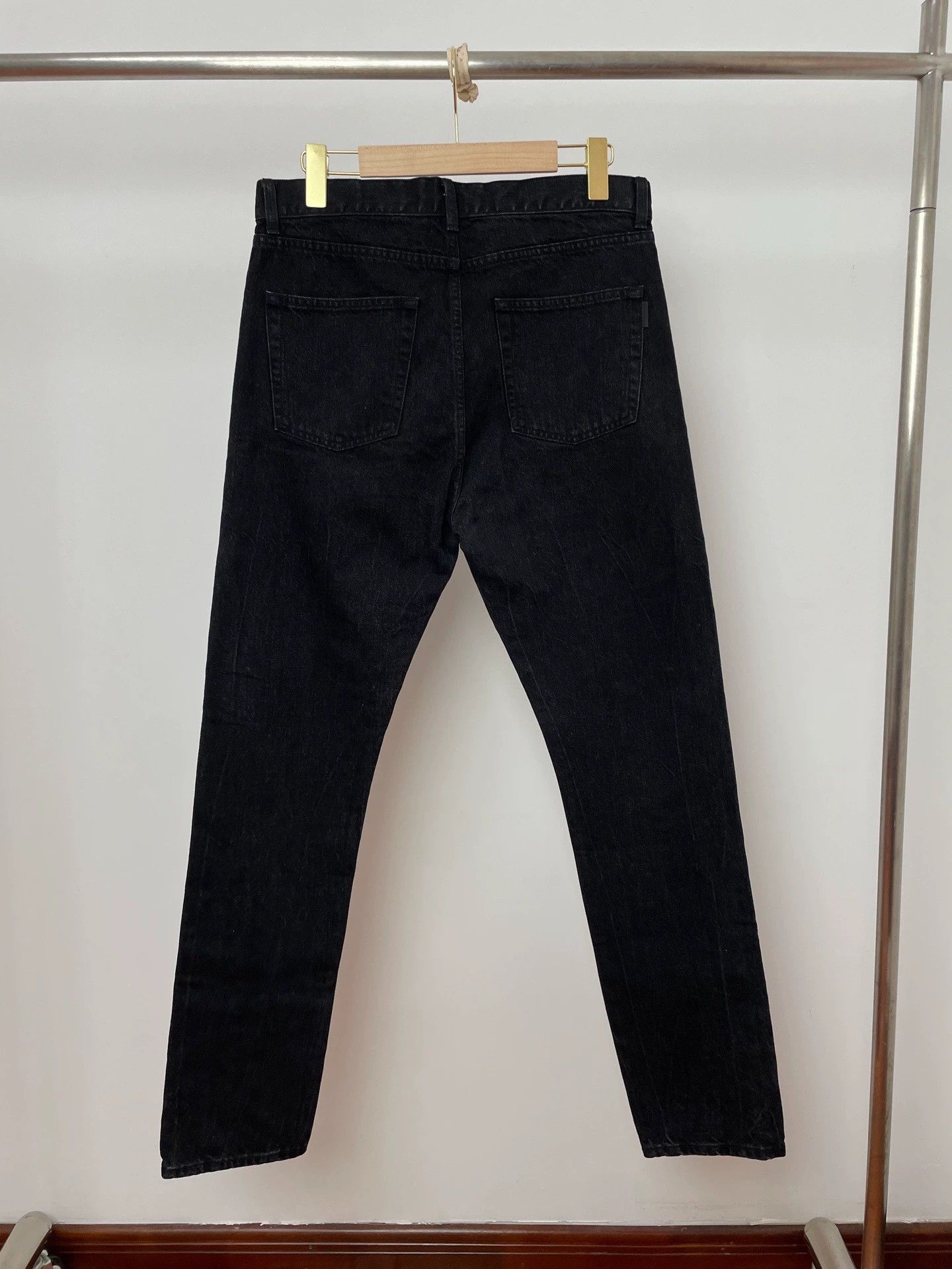 Saint Laurent Paris Saint Laurent D20 Black Classic Straight Jeans Size US 31 - 2 Thumbnail