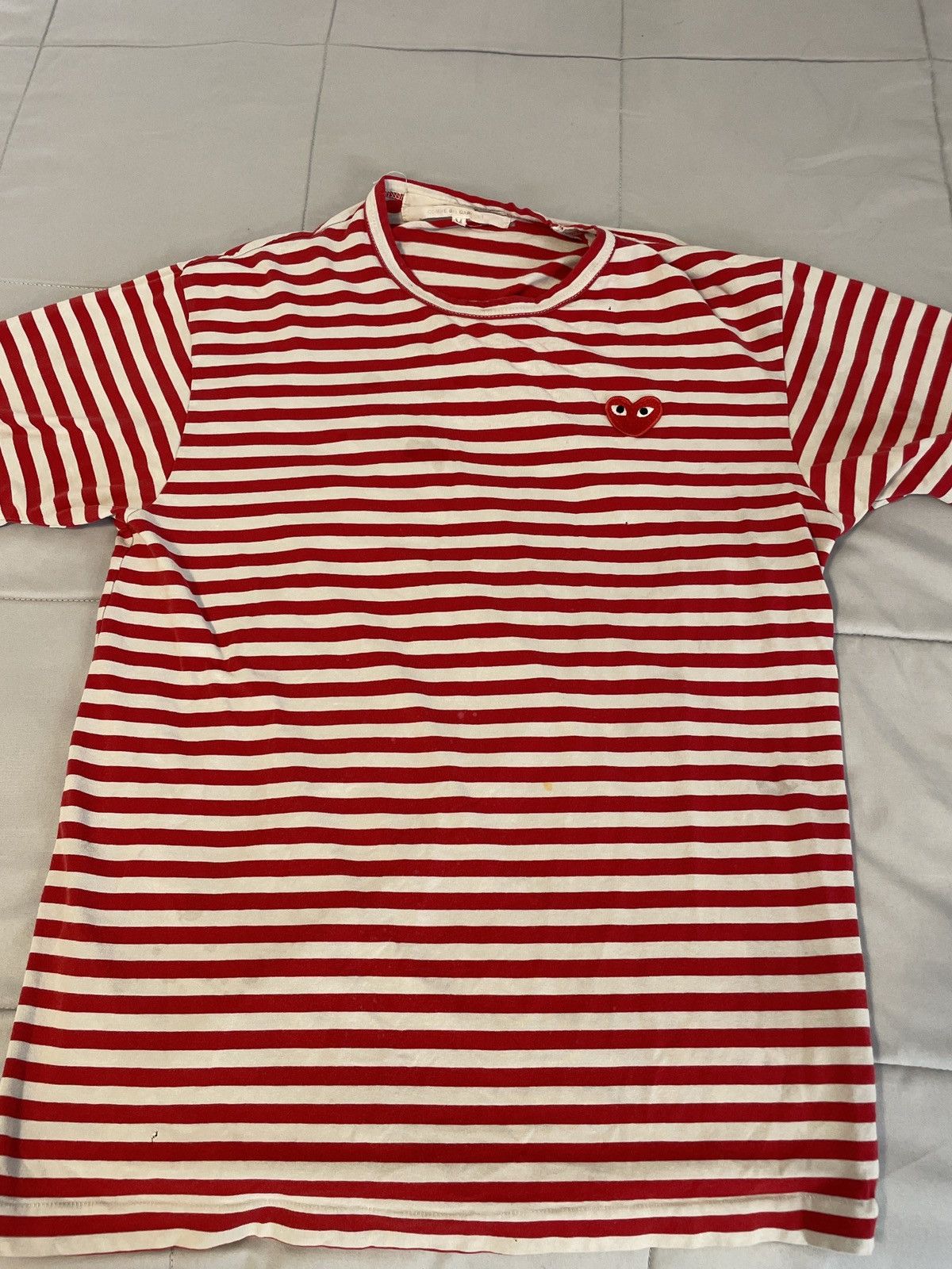 Red Comme Des Garcons T-shirt Striped Comme Des Garçons Red