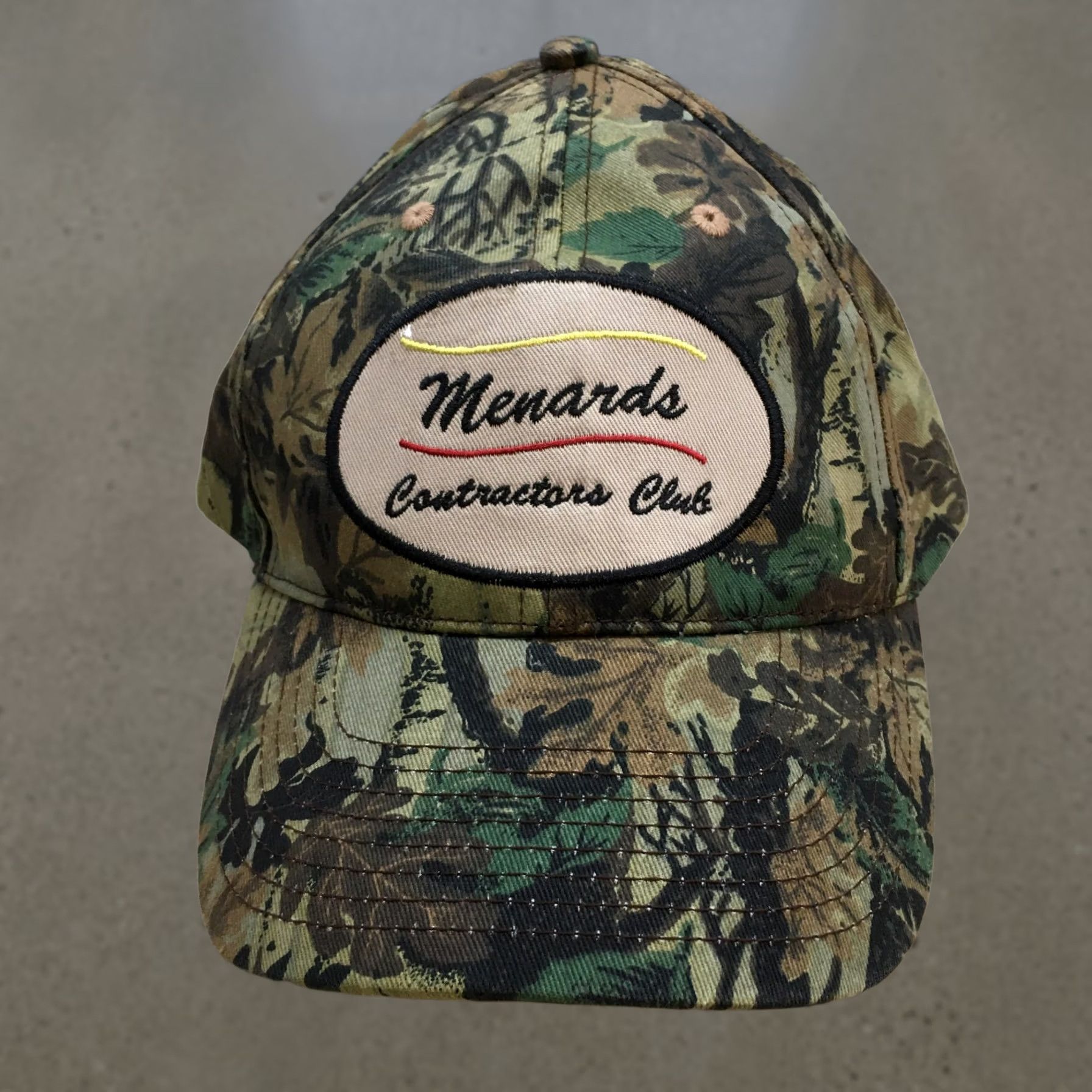 Vintage Menards Camouflage Baseball Cap Hat Mens One Size Green Camo Cotton Adjustable Size ONE SIZE - 1 Thumbnail