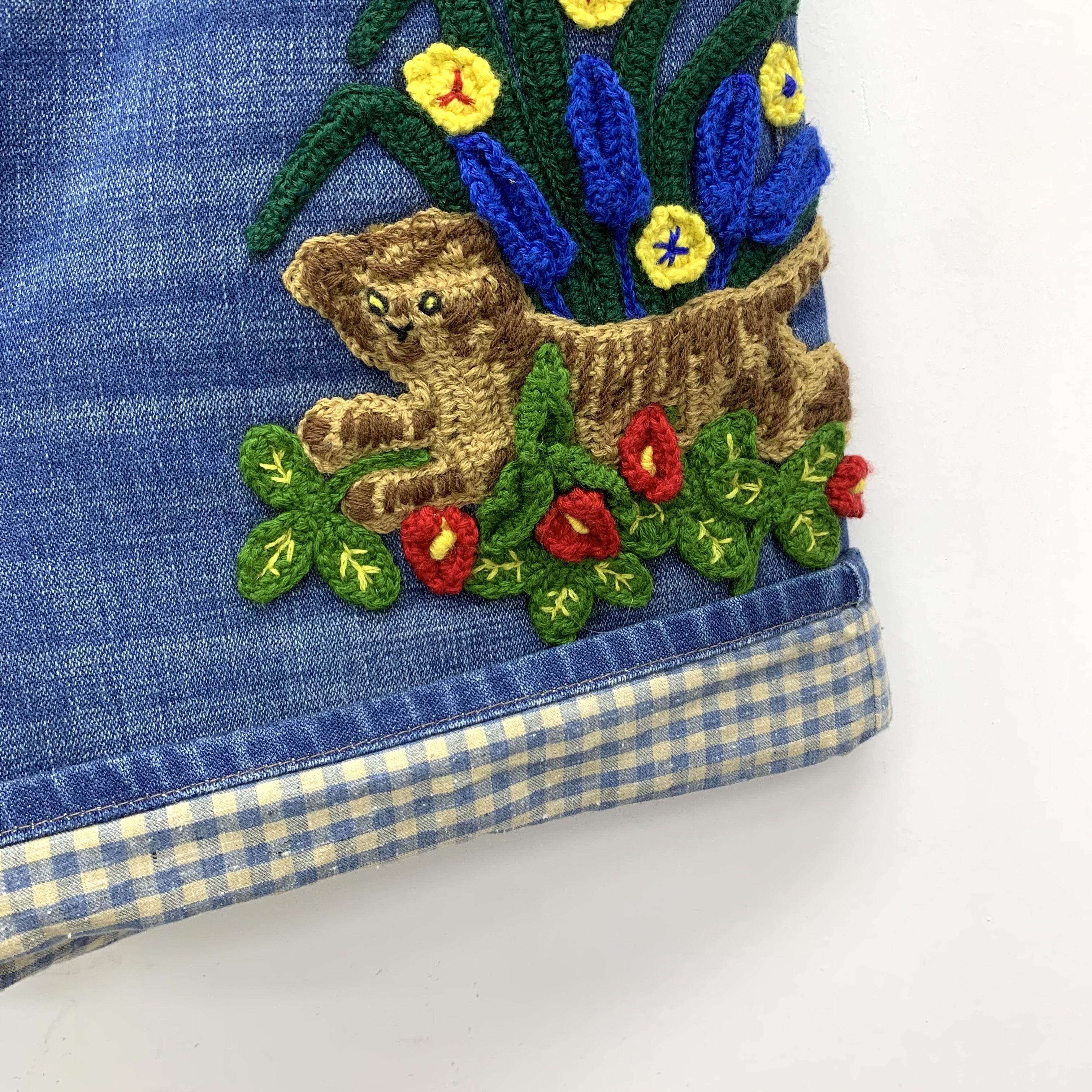 Gucci Gucci Embroidered Tiger Floral Shorts in Blue (Size 26) Size 26" / US 2 / IT 38 - 6 Thumbnail