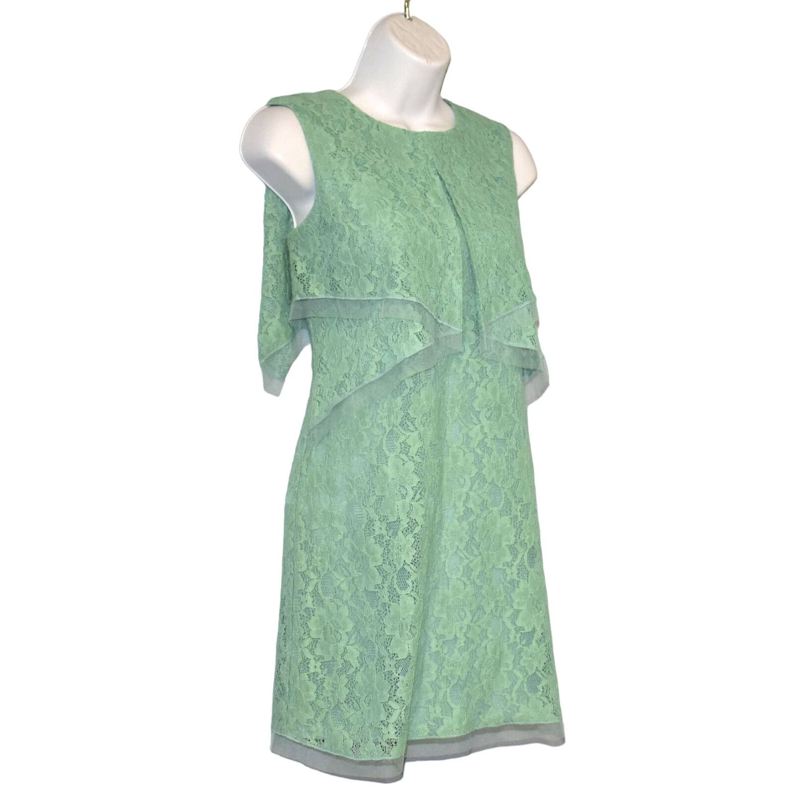 Bcbgmaxazria NWT BCBG MAXAZRIA Amelie Lt Aqua Layer Top Dress Sz XXS $230 Size XXS / US 00 / IT 34 - 4 Thumbnail