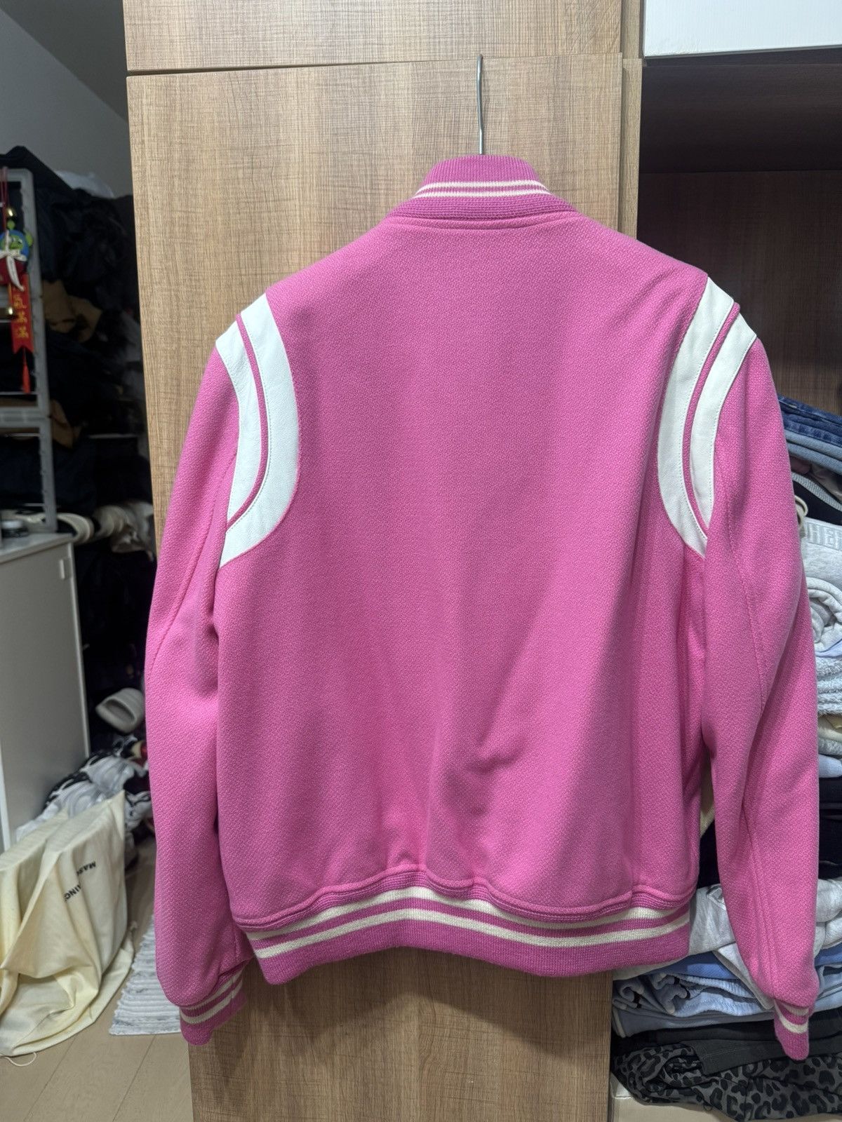 Saint Laurent Paris Saint Laurent pink teddy varsity jacket EU 50 Size US M / EU 48-50 / 2 - 3 Thumbnail