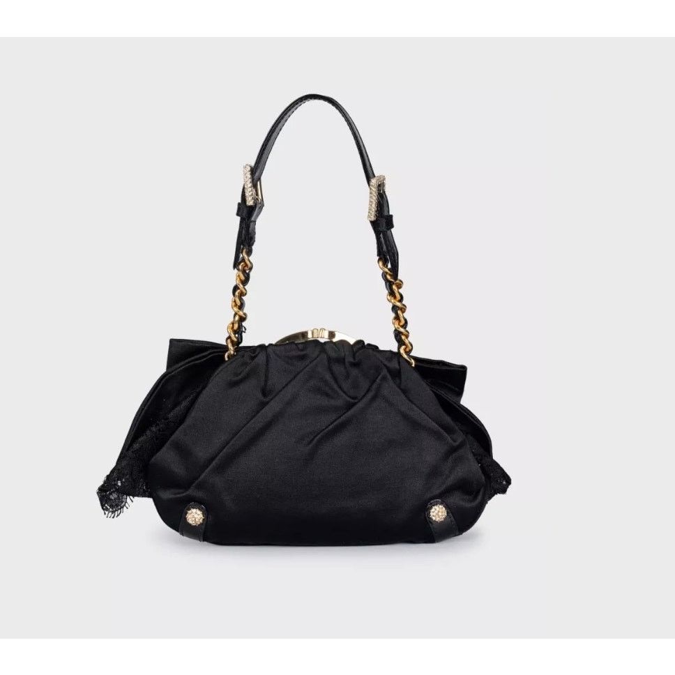 Dolce & Gabbana Dolce & Gabbana Black Textile Crystal Clutch Size ONE SIZE - 3 Thumbnail