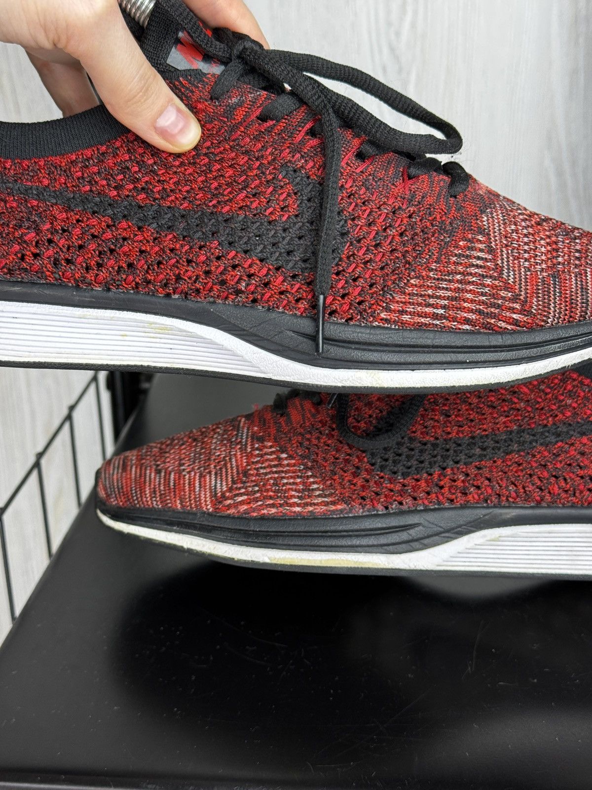 Nike Men’s Nike Flyknit Racer 'Fire Rooster' Red Black Shoes Size US 8 / EU 41 - 11 Thumbnail
