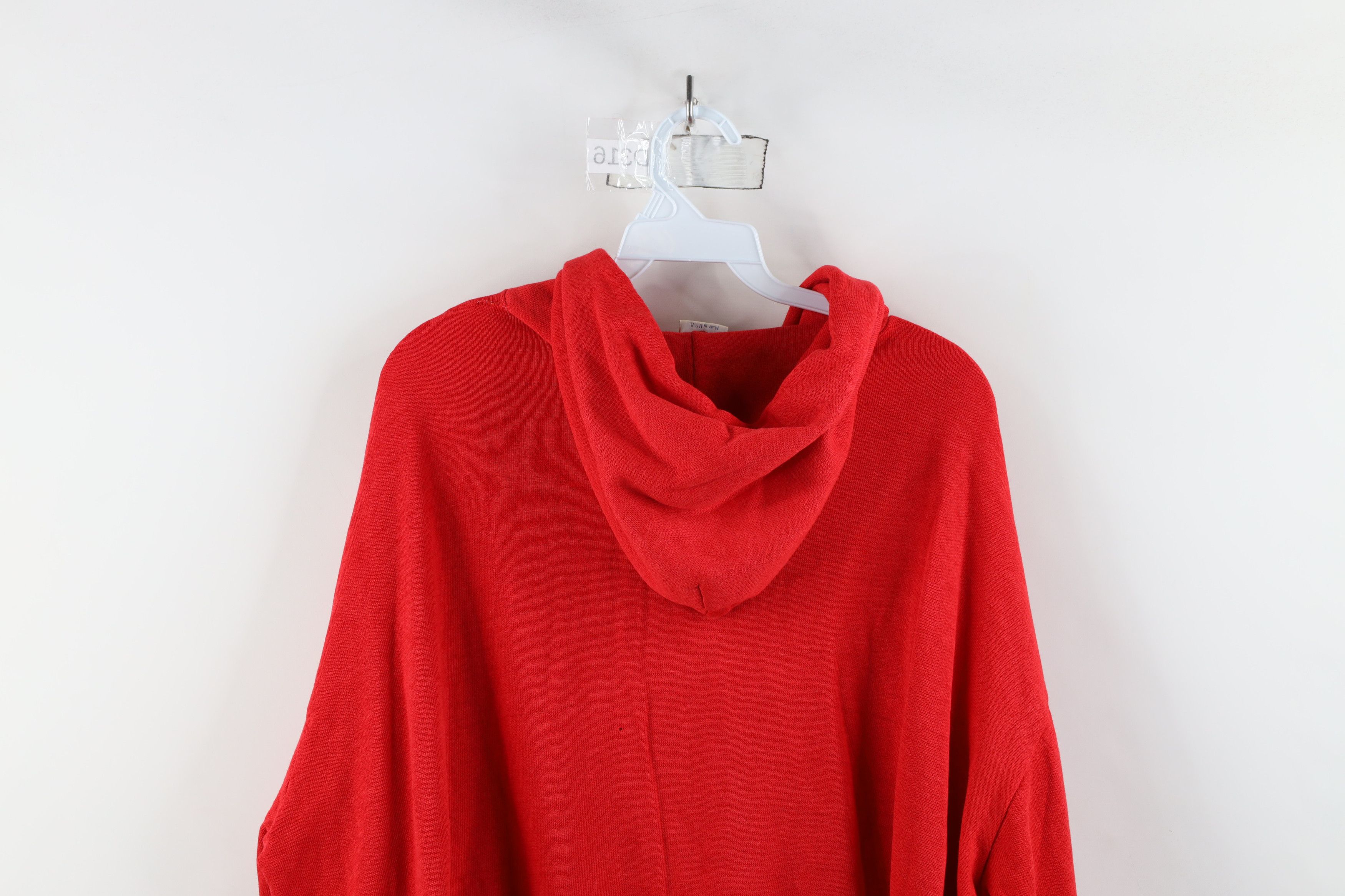 Vintage Vintage 70s Streetwear Blank Thin Full Zip Hoodie Red USA Size US XL / EU 56 / 4 - 15 Thumbnail