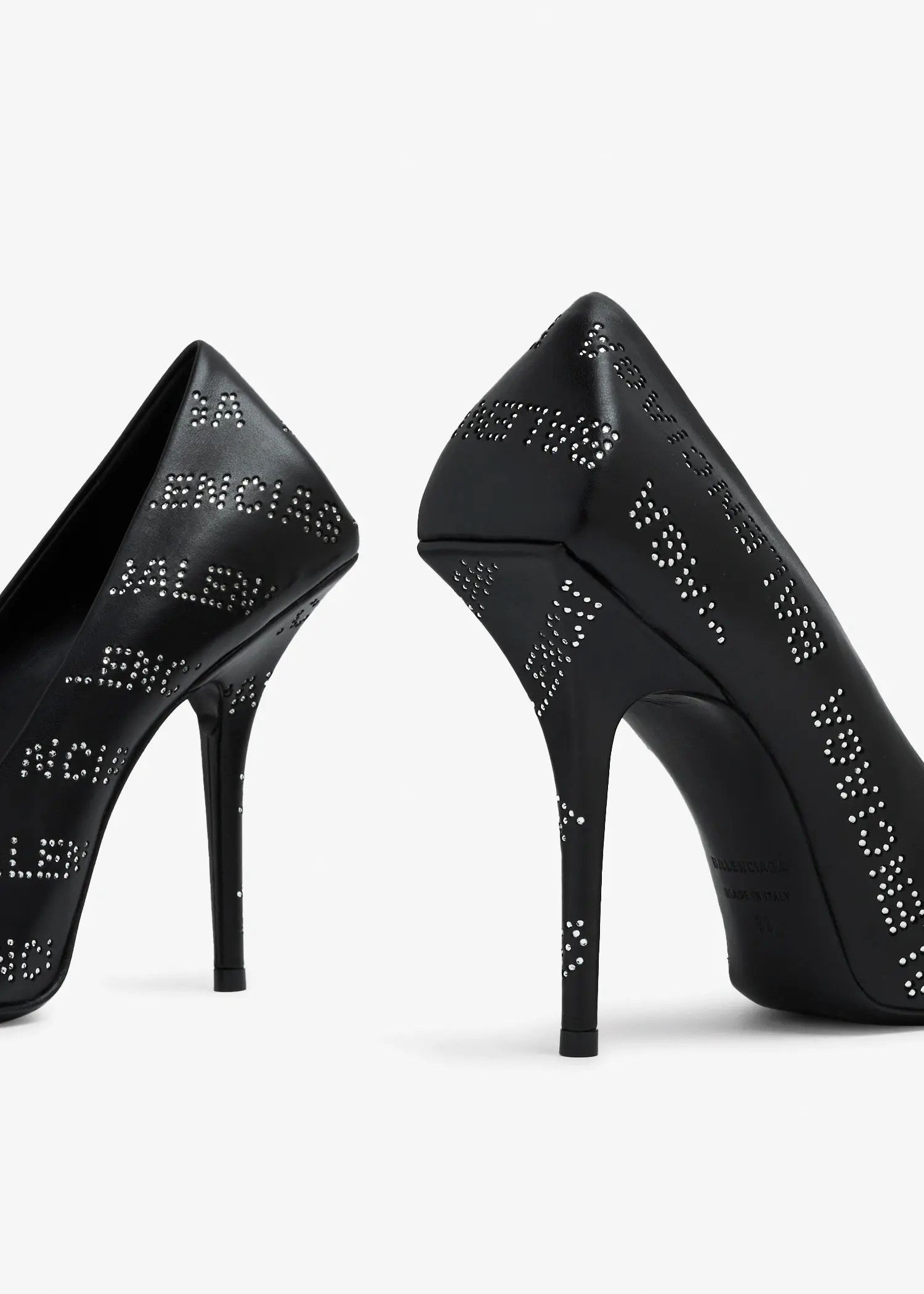 Balenciaga o1tr1nto1125 Square Knife 110mm Pumps With Rhinestones Black Size US 5 / IT 35 - 2 Thumbnail