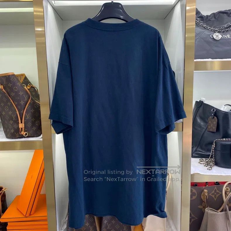 Balenciaga Balenciaga Navy Blue Embroidered Logo Short Sleeve T-Shirt Size US S / EU 44-46 / 1 - 2 Thumbnail