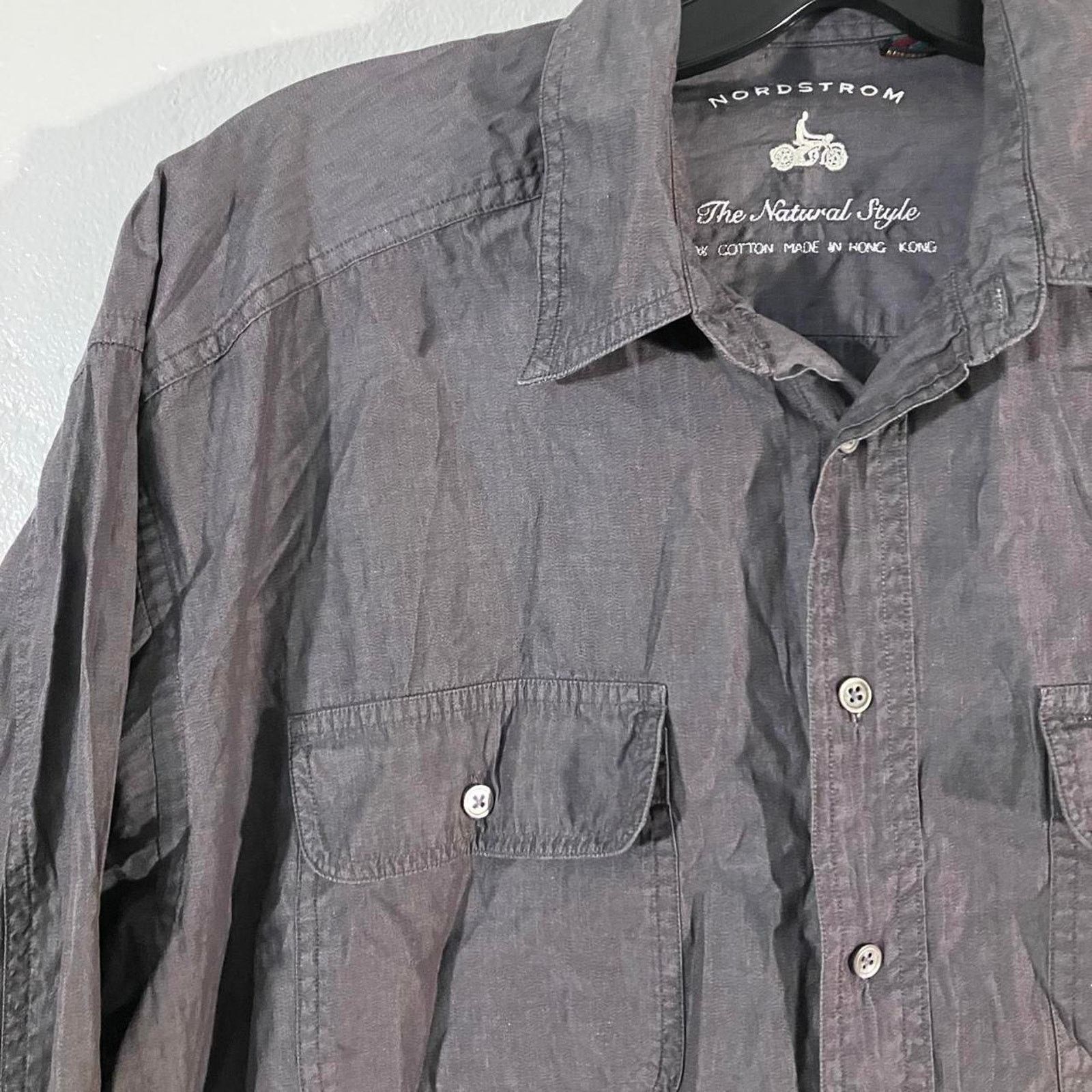 Nordstrom Nordstrom Grey Button Up Casual Shirt 2 Pocket Large Size US L / EU 52-54 / 3 - 2 Thumbnail