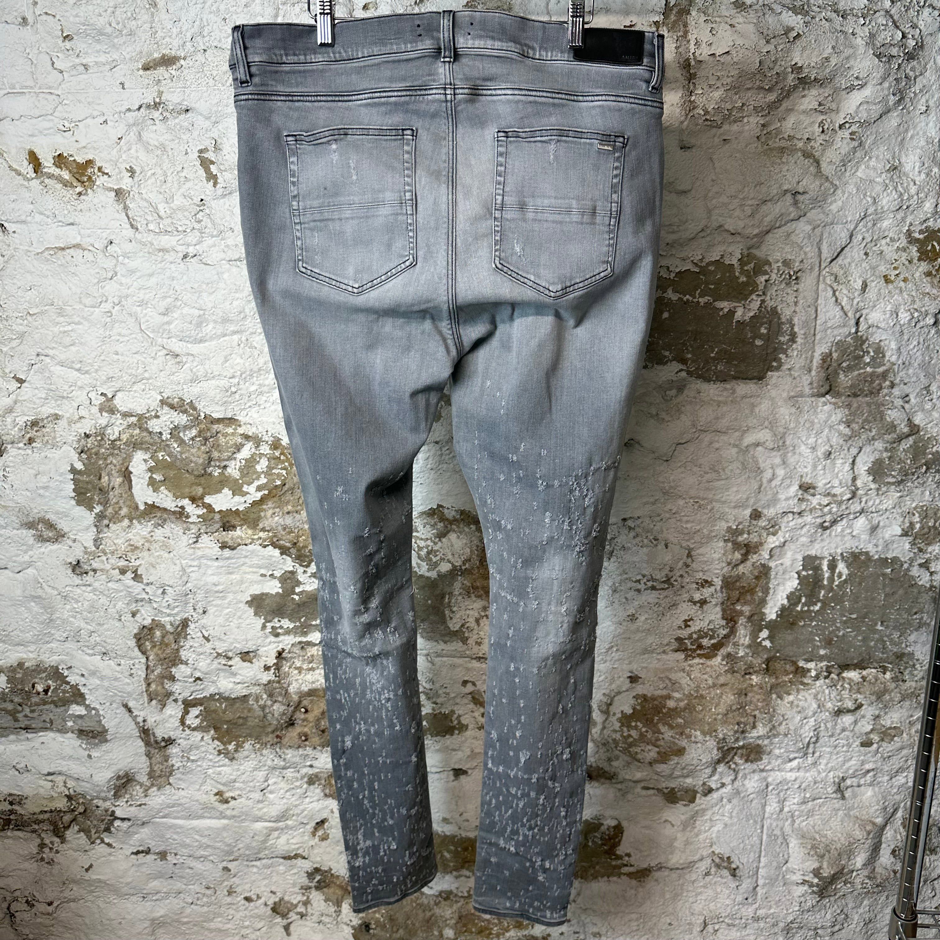 Amiri Amiri Knee Rip Grey Shotgun Denim Jeans Sz 40 Size US 40 / EU 56 - 2 Thumbnail