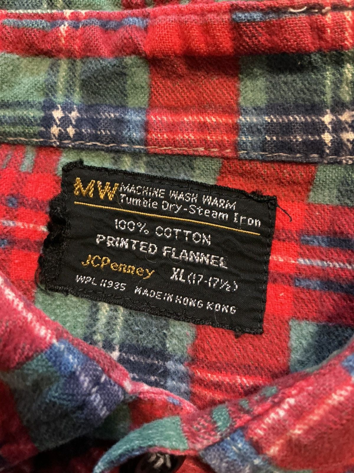 JCPenney Vintage 70s 80s JCPenney Plaid Printed L/S Flannel Shirt Size US XL / EU 56 / 4 - 5 Thumbnail