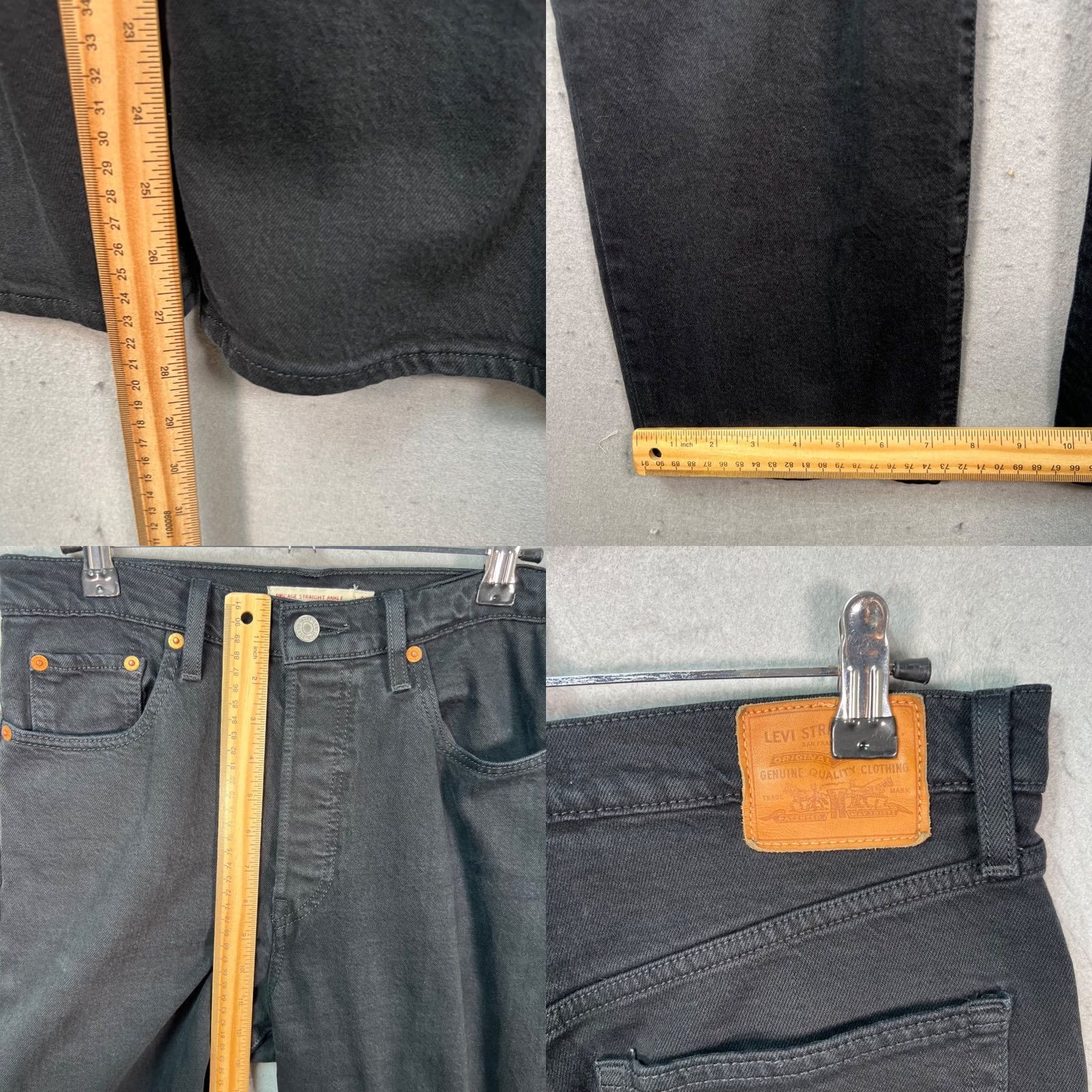 Levi's Levi's Jeans Women 28x28 Black High Rise Ribcage Straight Ankle 5-Pocket Denim Shirt Category: Jeans Size 28" / US 6 / IT 42 - 8 Thumbnail