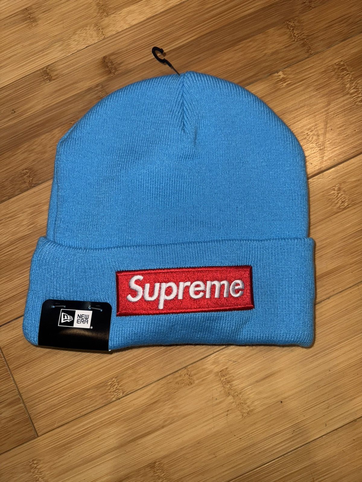 Supreme Supreme New Era Box Logo Beanie Cyan Size ONE SIZE - 1 Thumbnail