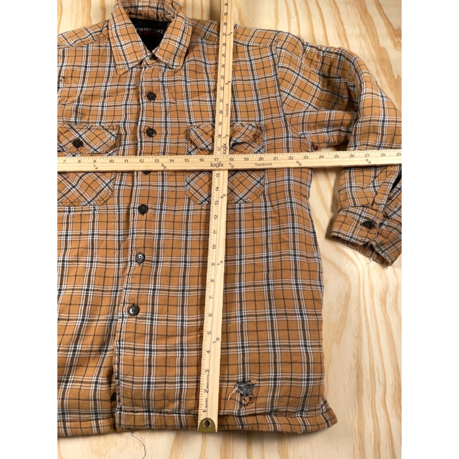 Thrasher VINTAGE Marino Bay Shirt Jacket Brown Plaid Lined Flannel Thrashed Sherpa Adult Large Mens Size US L / EU 52-54 / 3 - 4 Thumbnail
