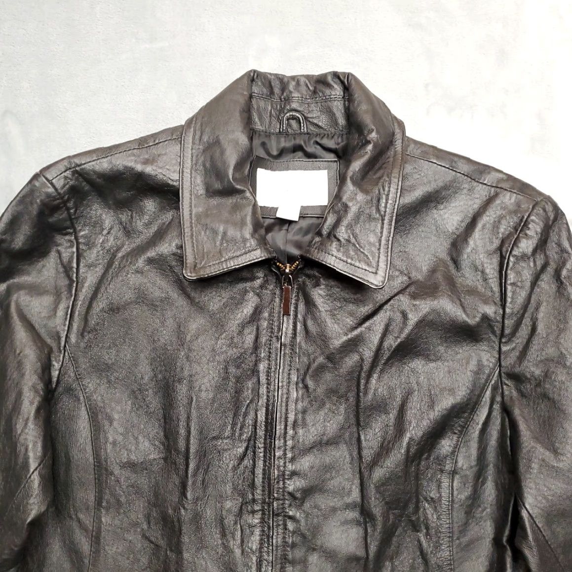 Worthington VINTAGE Worthington Jacket Womens Medium Black Genuine Leather Classic Moto Minimalist Size M / US 6-8 / IT 42-44 - 4 Thumbnail