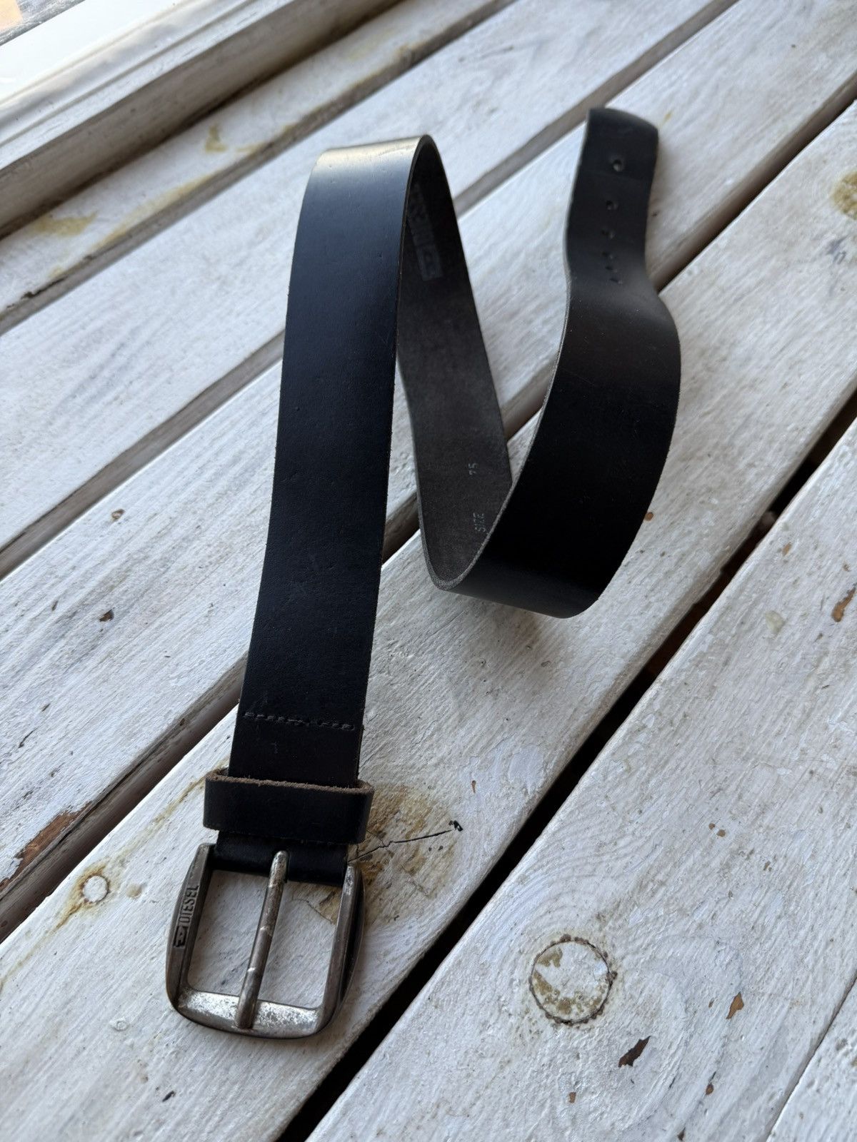 Diesel × Vintage Vintage DIESEL COWBOY metal logo Leather Belt Avant Garde Size ONE SIZE - 1 Thumbnail