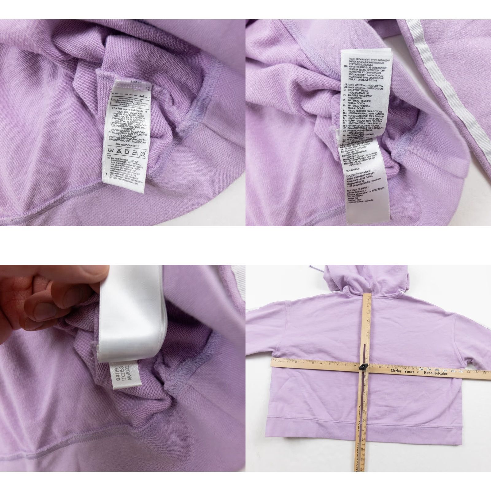 Adidas VINTAGE adidas Women's Pullover Hoodie Sweatshirt Casual Cropped Logo Purple M Size M / US 6-8 / IT 42-44 - 8 Thumbnail