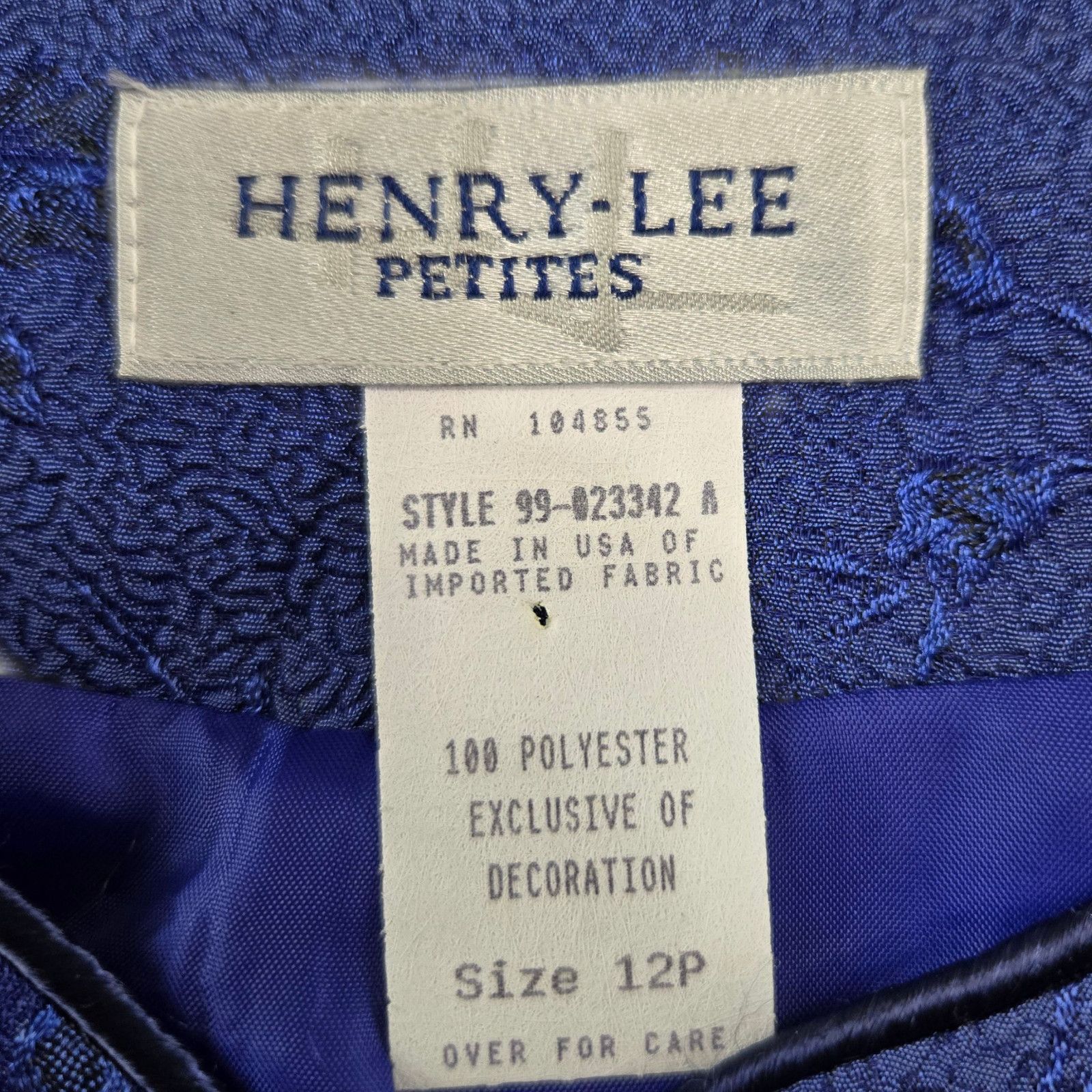 Vintage 80s Royal Blue Jacquard Skirt Suit 12P Size 34" / US 12 / IT 48 - 5 Thumbnail