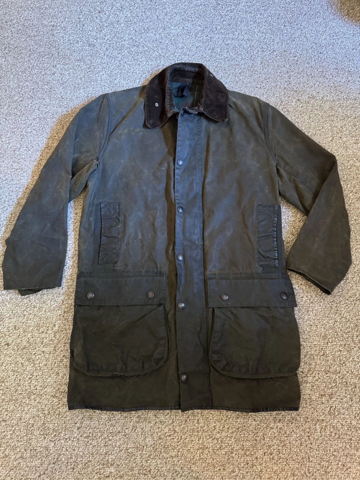 Barbour "NORTHUMBRIA" Parka Jacket (waxed, lined, olive, C38 S-M) Size US M / EU 48-50 / 2 - 1 Thumbnail
