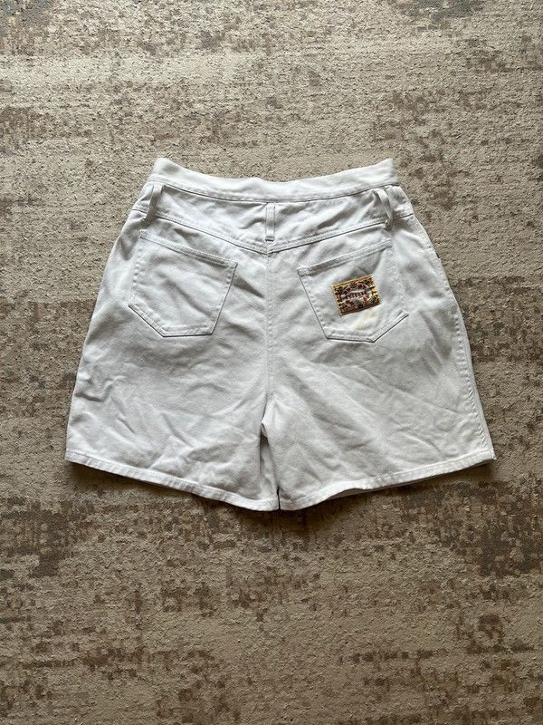 Reserved Reserve Sz L Women's Vintage 1990s White Denim Shorts Rare Size 35" - 2 Thumbnail
