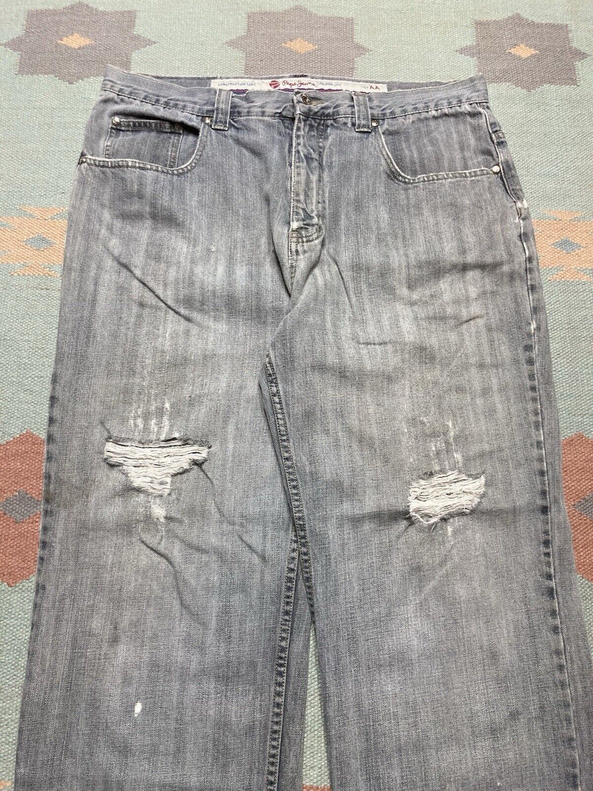 Pepe Jeans × Vintage y2k baggy jeans Pepe faded distressed grunge skater 36x29 Size US 36 / EU 52 - 7 Thumbnail