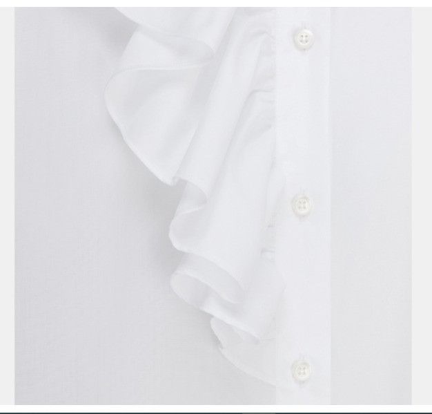 Dior o1w1db10924 Cotton Blouse With Ruffles in White Size L / US 10 / IT 46 - 3 Thumbnail