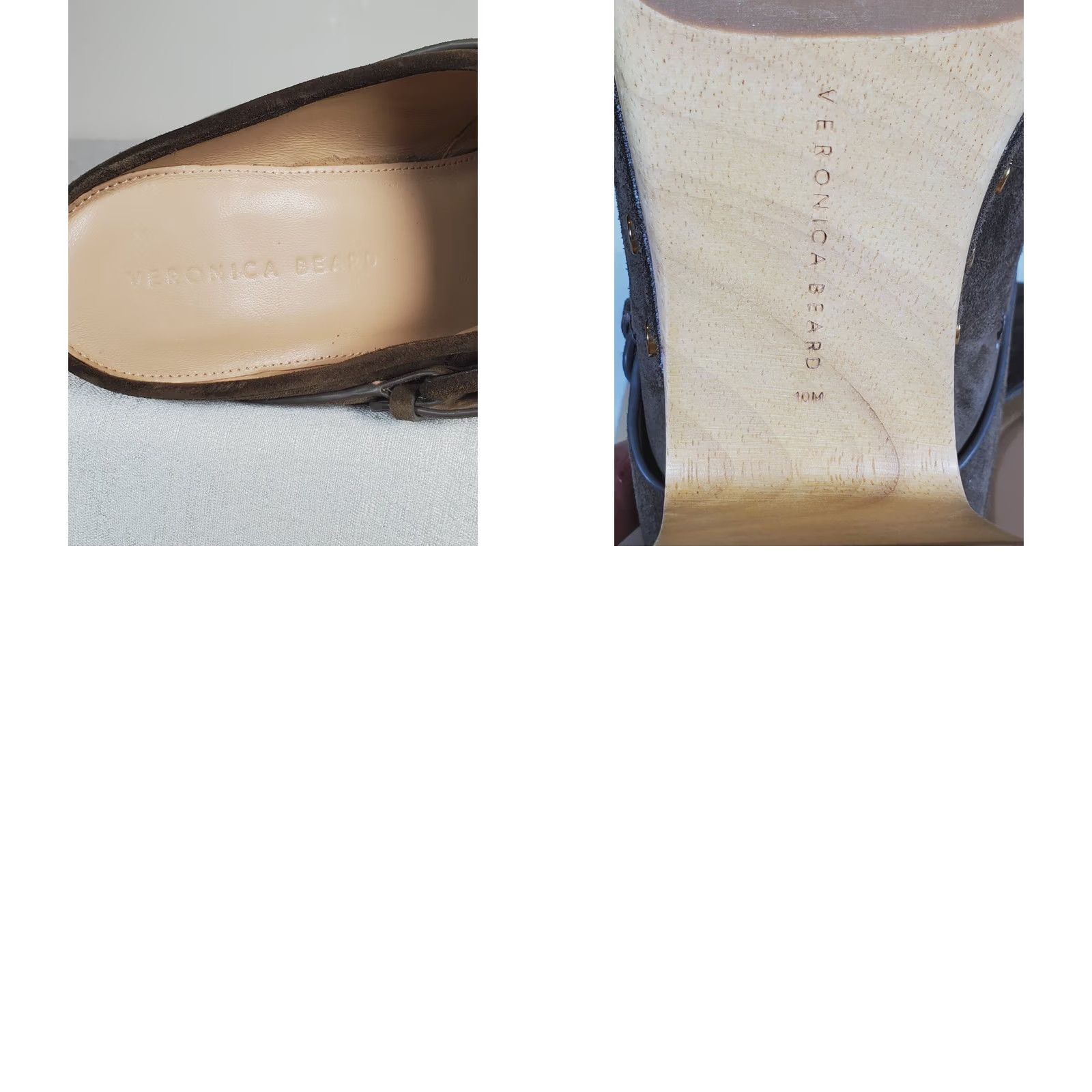 Veronica Beard VERONICA BEARD Dacey Suede Clogs Pecan Buckle Trim Studs Women's US 10 M Clog Shoes Size ONE SIZE - 9 Thumbnail