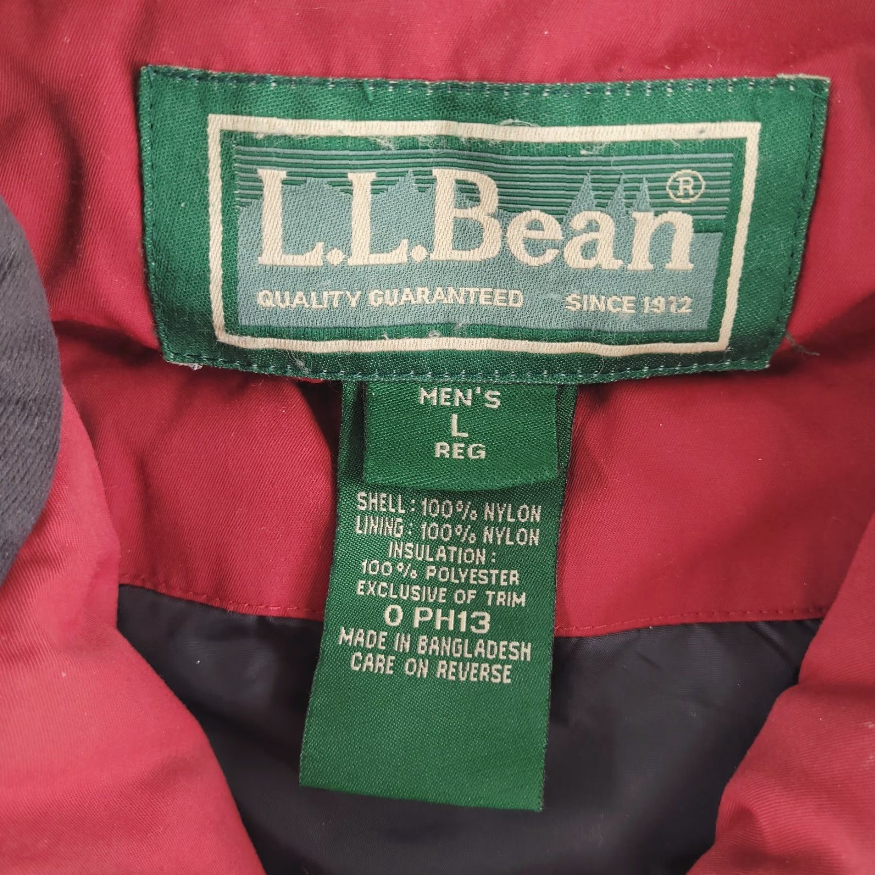 Vintage LL Bean Jacket Mens Large Red Gray Nylon Winter Shell Size US L / EU 52-54 / 3 - 6 Thumbnail