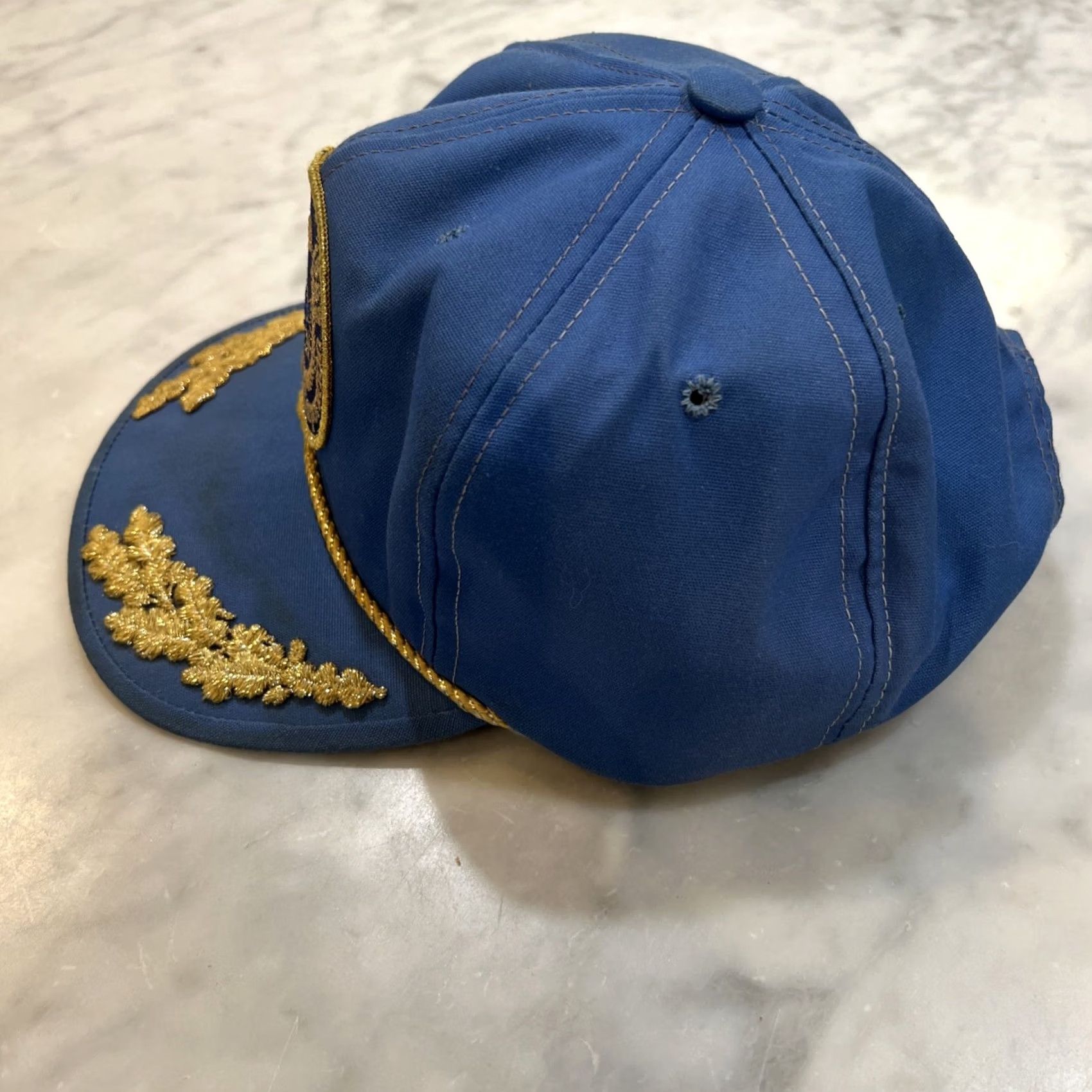 Vintage Towntalk Hat AdjustScrambled Eggs 1982 Beech Aircraft Corporation 50th Anniversary 6 Panel Adjustable Rope Men Blue Casual Baseball Cap Size ONE SIZE - 7 Thumbnail
