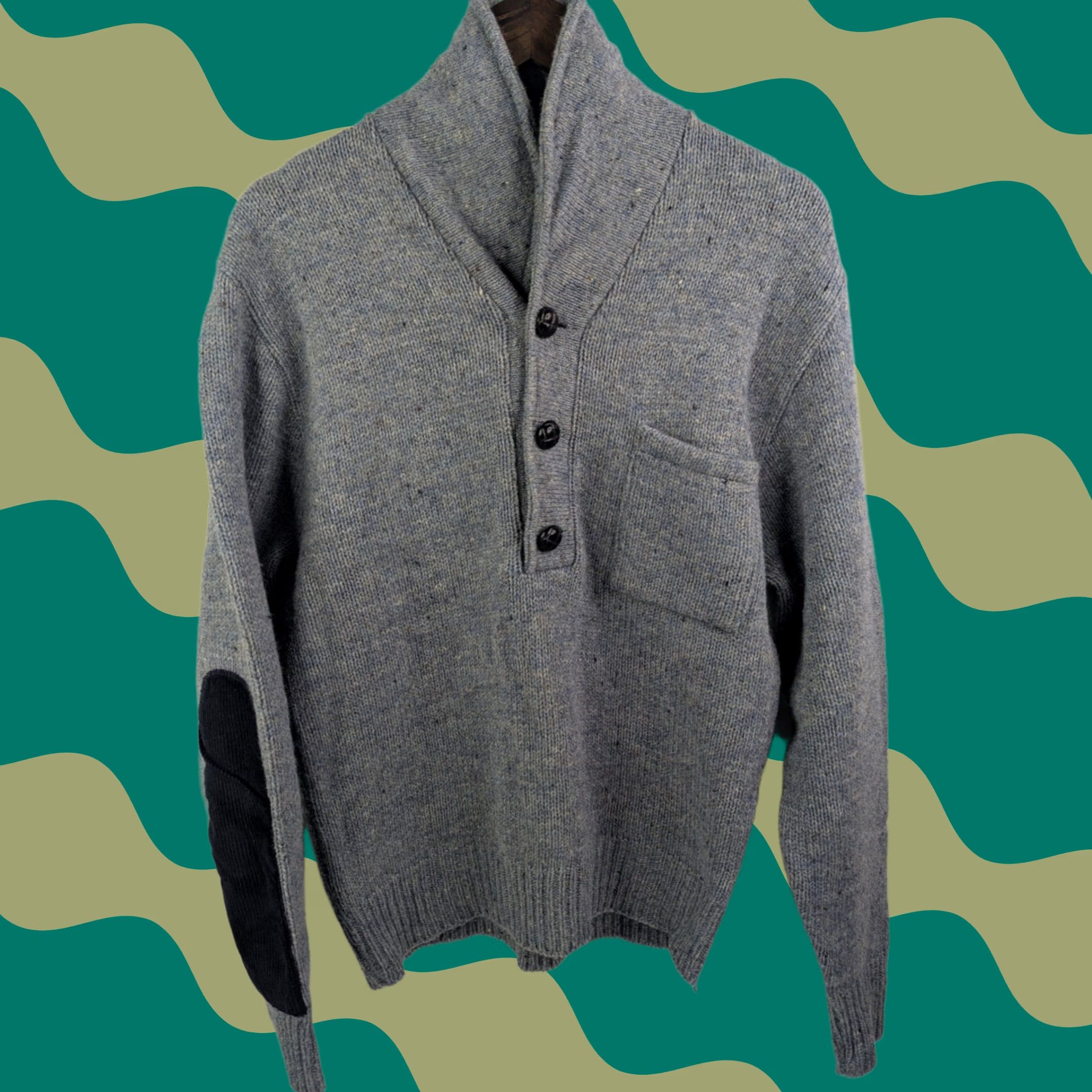 Pendleton Vtg Lobo Pendleton Virgin Shetland Wool Shawl Collar Sweater Size XL Union Made レディース Wool 100% Pullover Blue Grey Size XL / US 12-14 / IT 48-50 - 1 Thumbnail