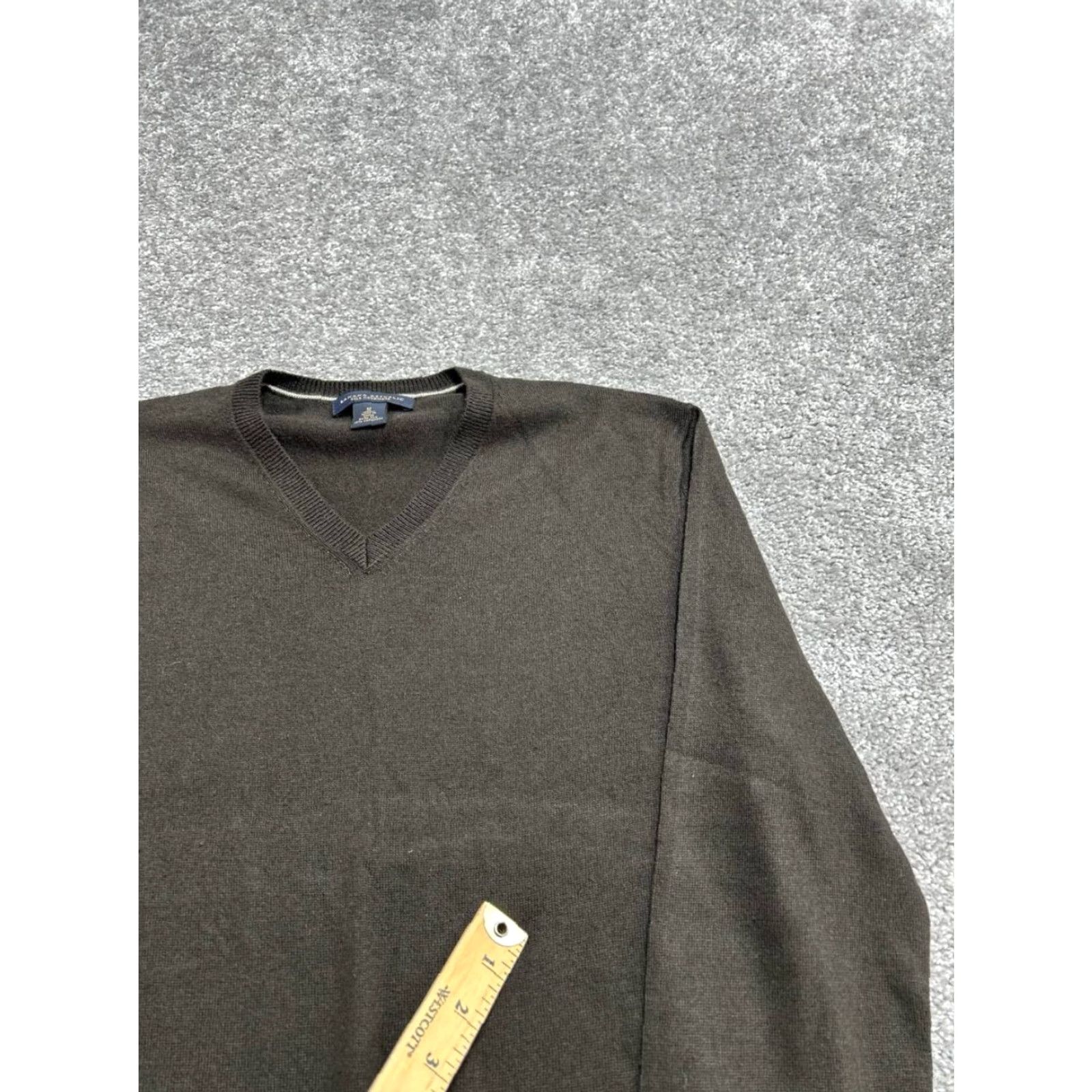 Banana Republic Banana Republic Sweater Mens Medium Brown Silk Ribbed Trim Tight Knit V Neck Pullover Casual Size US M / EU 48-50 / 2 - 4 Thumbnail