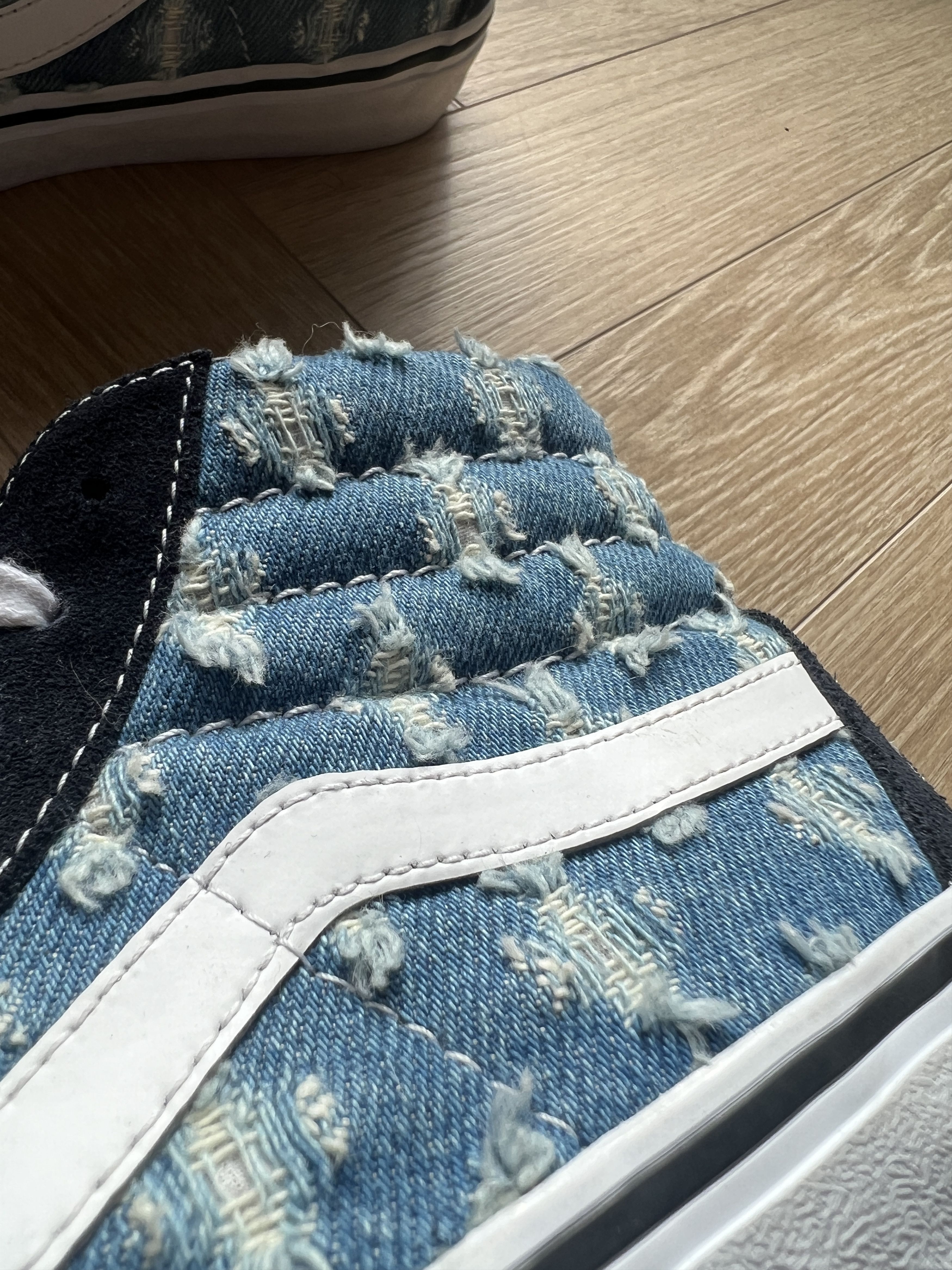 Supreme × Vans Supreme Vans Hi-Top Shoes Blue Denim Jeans SK8 Size US 8 / EU 41 - 8 Thumbnail