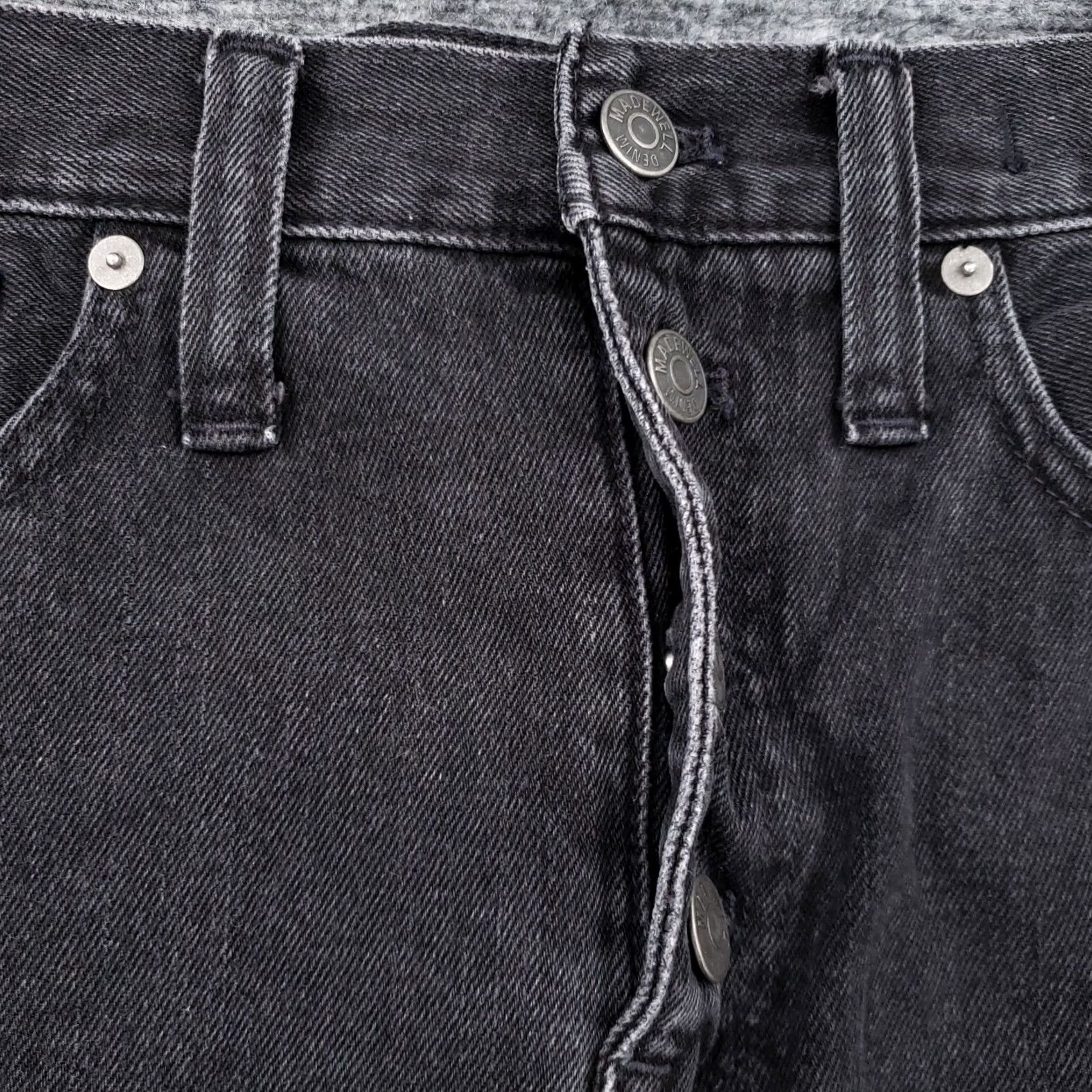 Madewell Madewell Skirt Womens 28 Black Rigid Denim A Line Mini Lunar Wash Button Front Size 28" / US 6 / IT 42 - 6 Thumbnail