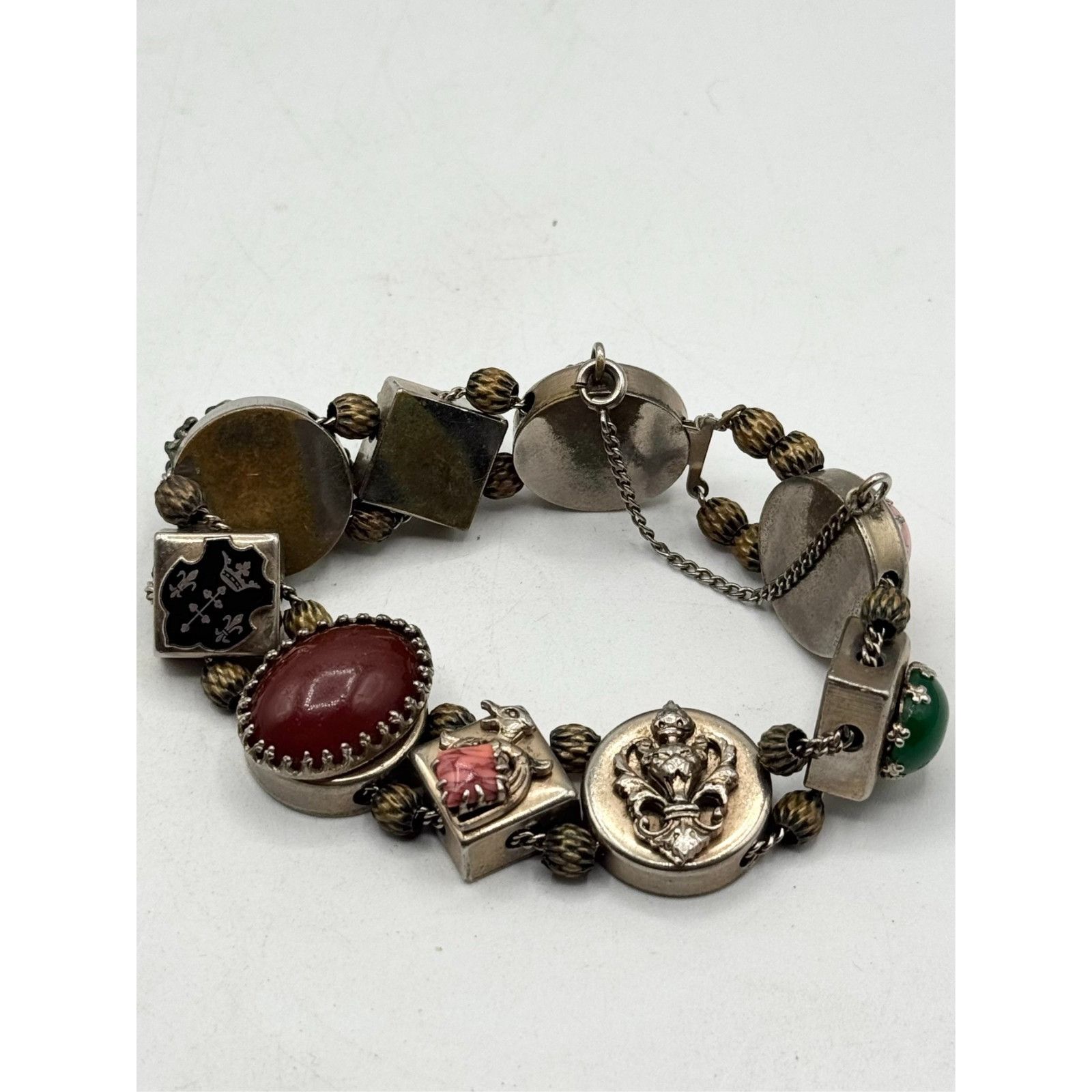 Vintage Estate Slide Charm Bracelet Vintage Victorian Revival Size ONE SIZE - 6 Thumbnail