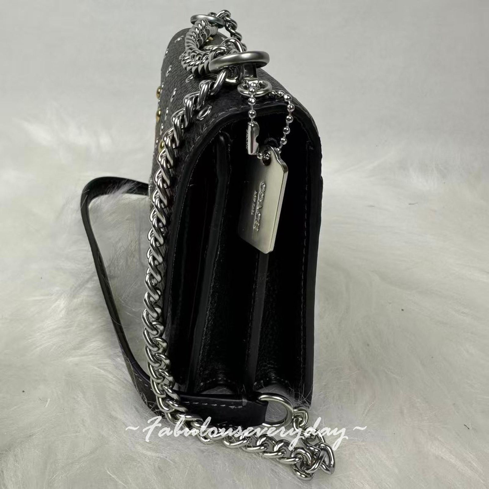 Coach Coach Mini Klare Crossbody Bag Rivets Leather/Silver/Black Size ONE SIZE - 2 Thumbnail