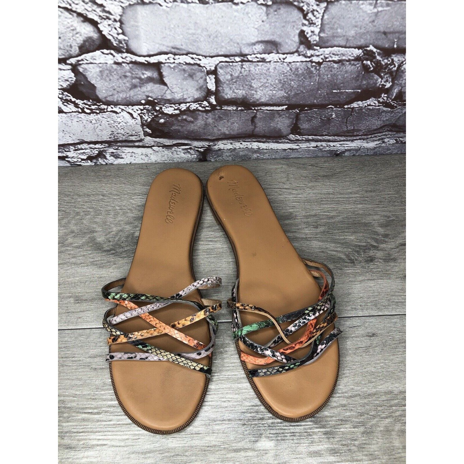 Madewell Madewell Tracie MultiColor Leather Snake Print Strappy Sanda Size US 9 / IT 39 - 14 Thumbnail