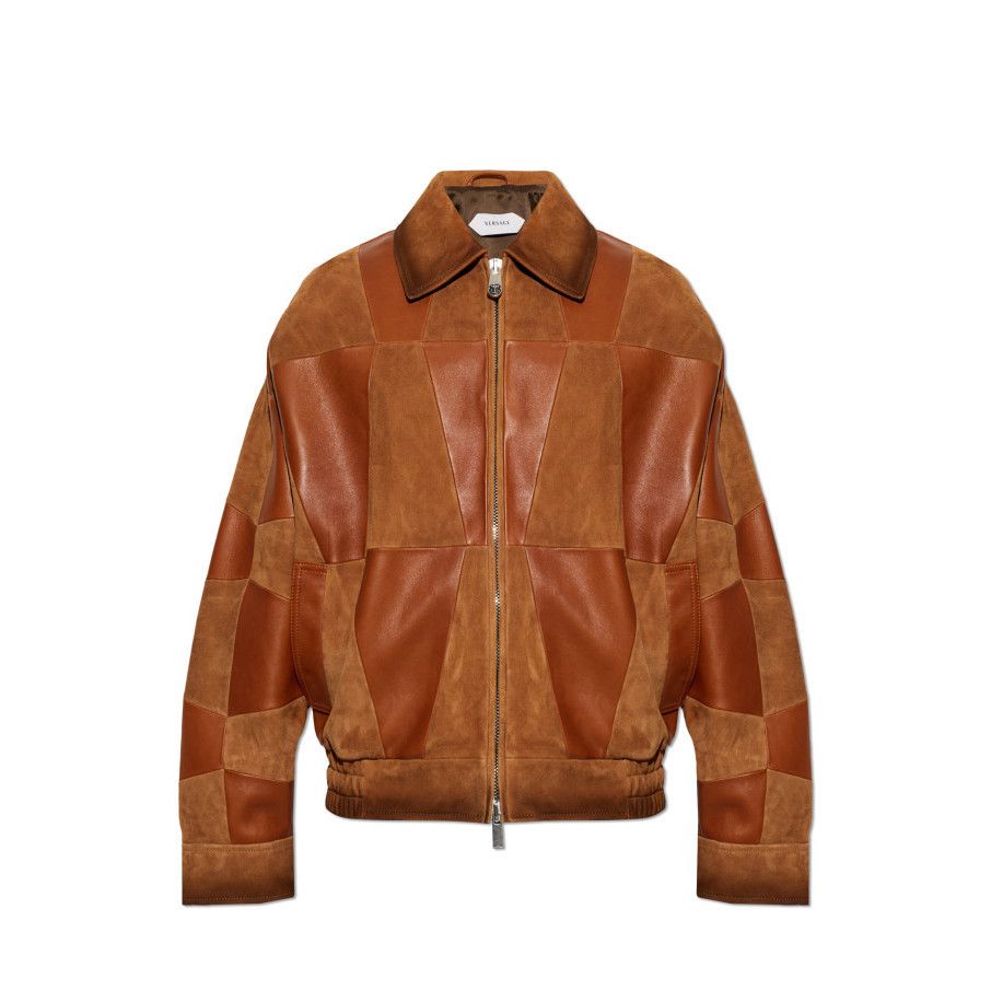 Versace Versace Brown Leather Jacket New & Authentic (Women's size:I Size S / US 4 / IT 40 - 1 Preview