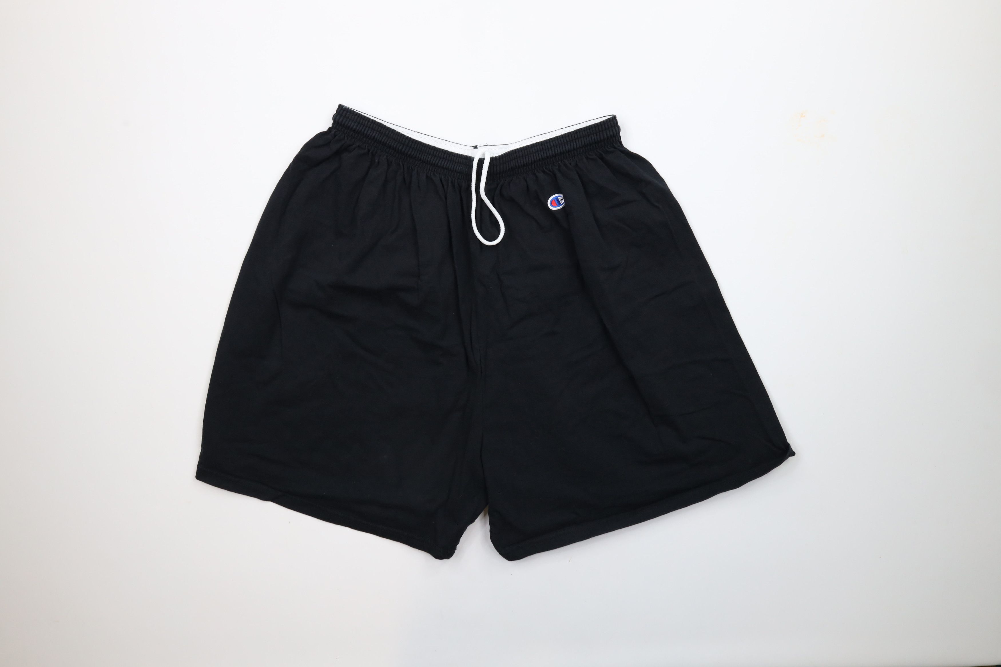 Champion × Vintage Vintage 90s Champion Logo Above Knee Shorts Black Cotton Size US 40 / EU 56 - 1 Thumbnail