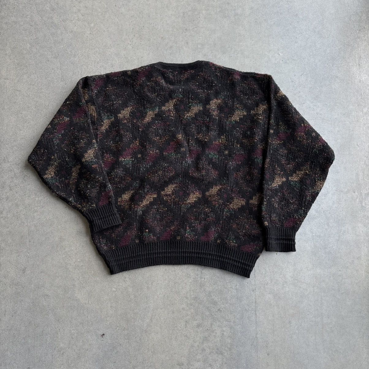 Jantzen Crazy Vintage 80's Jantzen Knit Sweater Maroon & Green L. Size US L / EU 52-54 / 3 - 7 Thumbnail