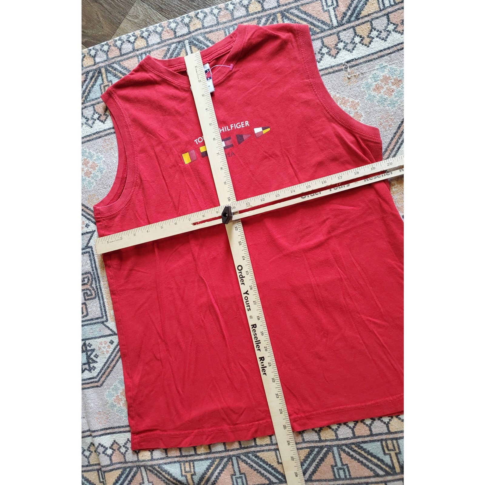Tommy Hilfiger Y2K Tommy Hilfiger Made in USA Red Sleeveless Tank Top Shirt Size XL / US 12-14 / IT 48-50 - 5 Thumbnail
