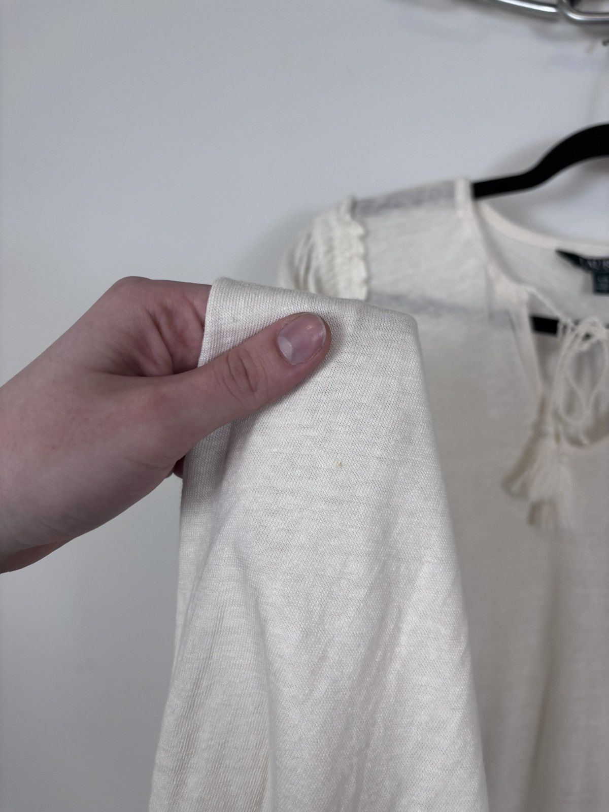Lauren Ralph Lauren Lauren Ralph Lauren Women’s Ivory Linen Long Sleeve Blouse Size L / US 10 / IT 46 - 17 Thumbnail