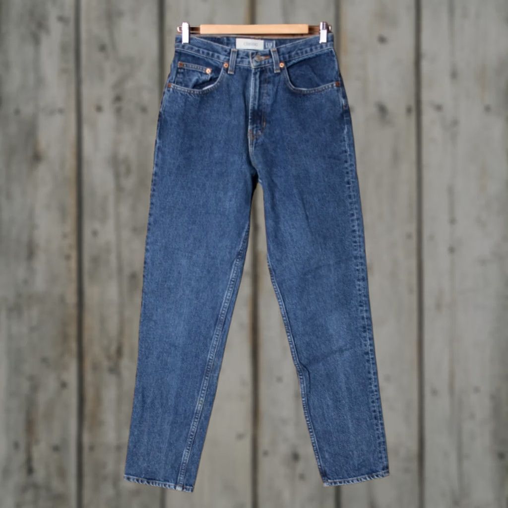 Gap VINTAGE Gap Classic Jeans - Blue Denim - High Waisted Tapered Leg, 26.5x31, Size 6R, Regular, Womens Size 28" / US 6 / IT 42 - 1 Thumbnail
