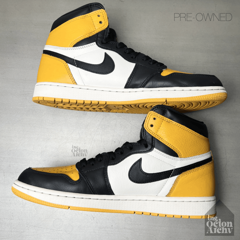 Jordan Brand Air Jordan 1 Retro High OG 'Yellow Toe-Taxi' Pre-Owned Size US 10.5 / EU 43-44 - 6 Thumbnail