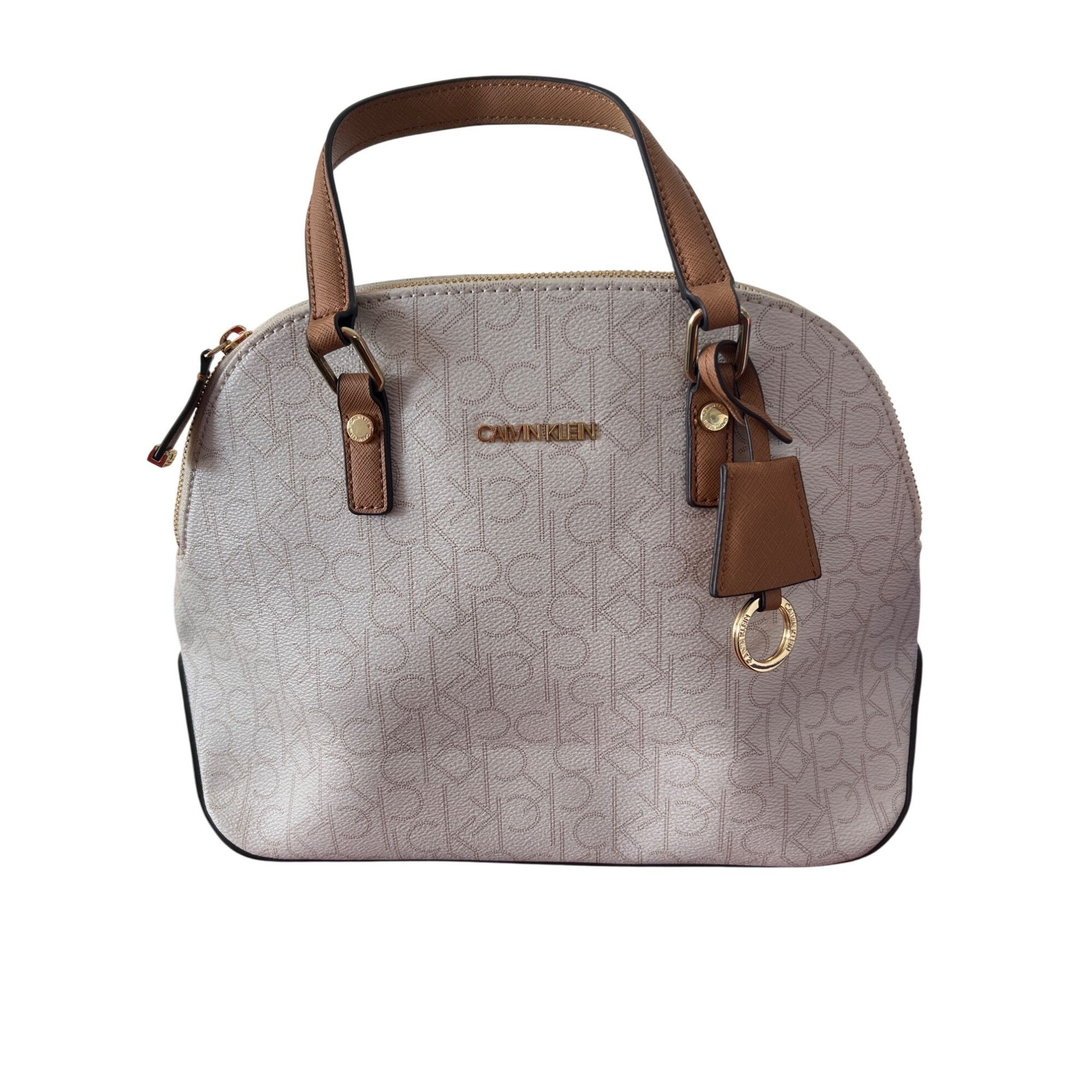 Calvin Klein Calvin Klein Signature Logo Round Satchel Handbag Purse Bag Size ONE SIZE - 1 Thumbnail
