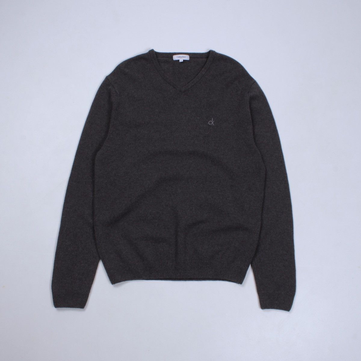 Calvin Klein × Designer CALVIN KLEIN Golf Wool Blend Gray V-neck Sweater Jumper Size US M / EU 48-50 / 2 - 3 Thumbnail