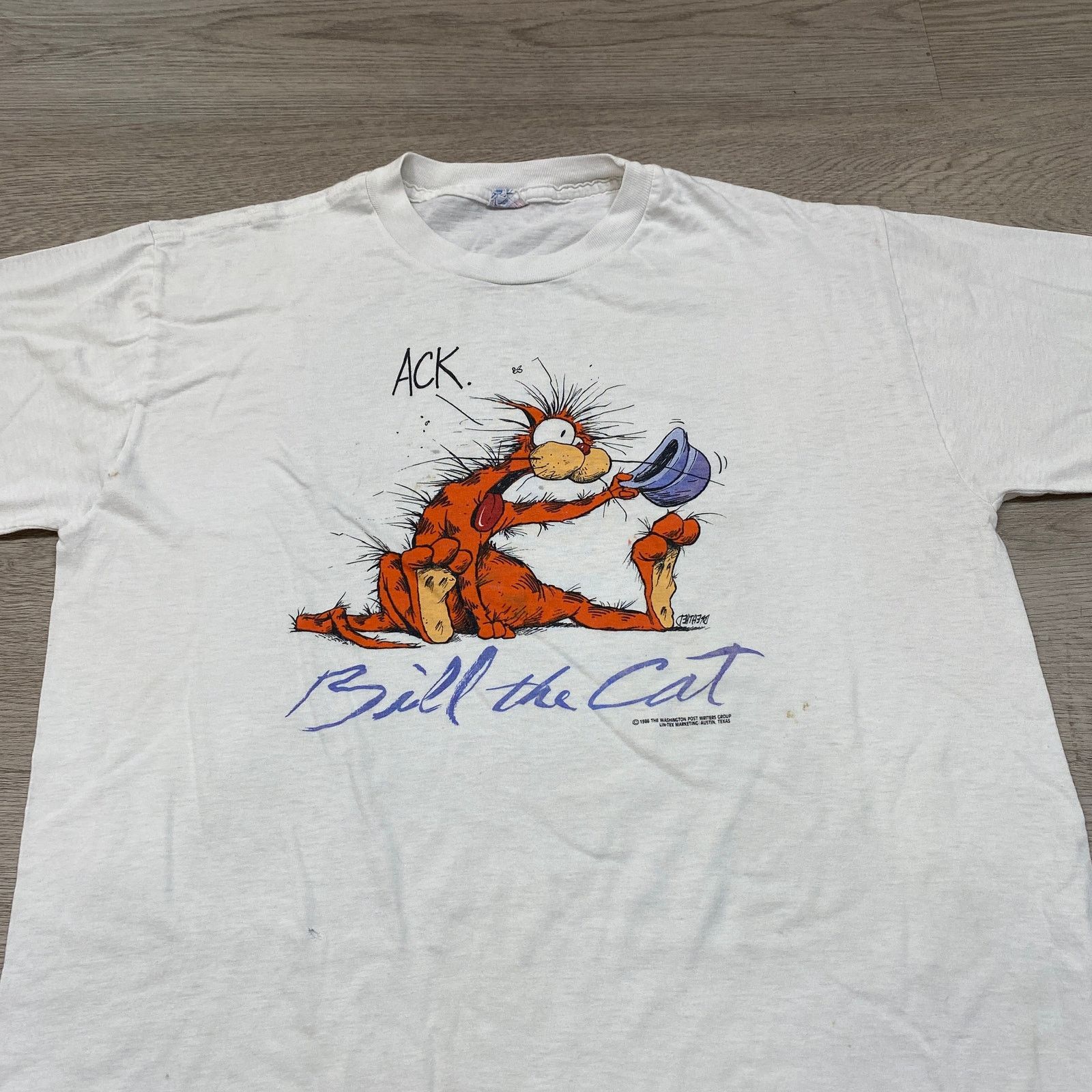 Vintage VTG 80s Bill the Cat Washington Post Sleeping Shirt Men's XL Size US XL / EU 56 / 4 - 2 Thumbnail